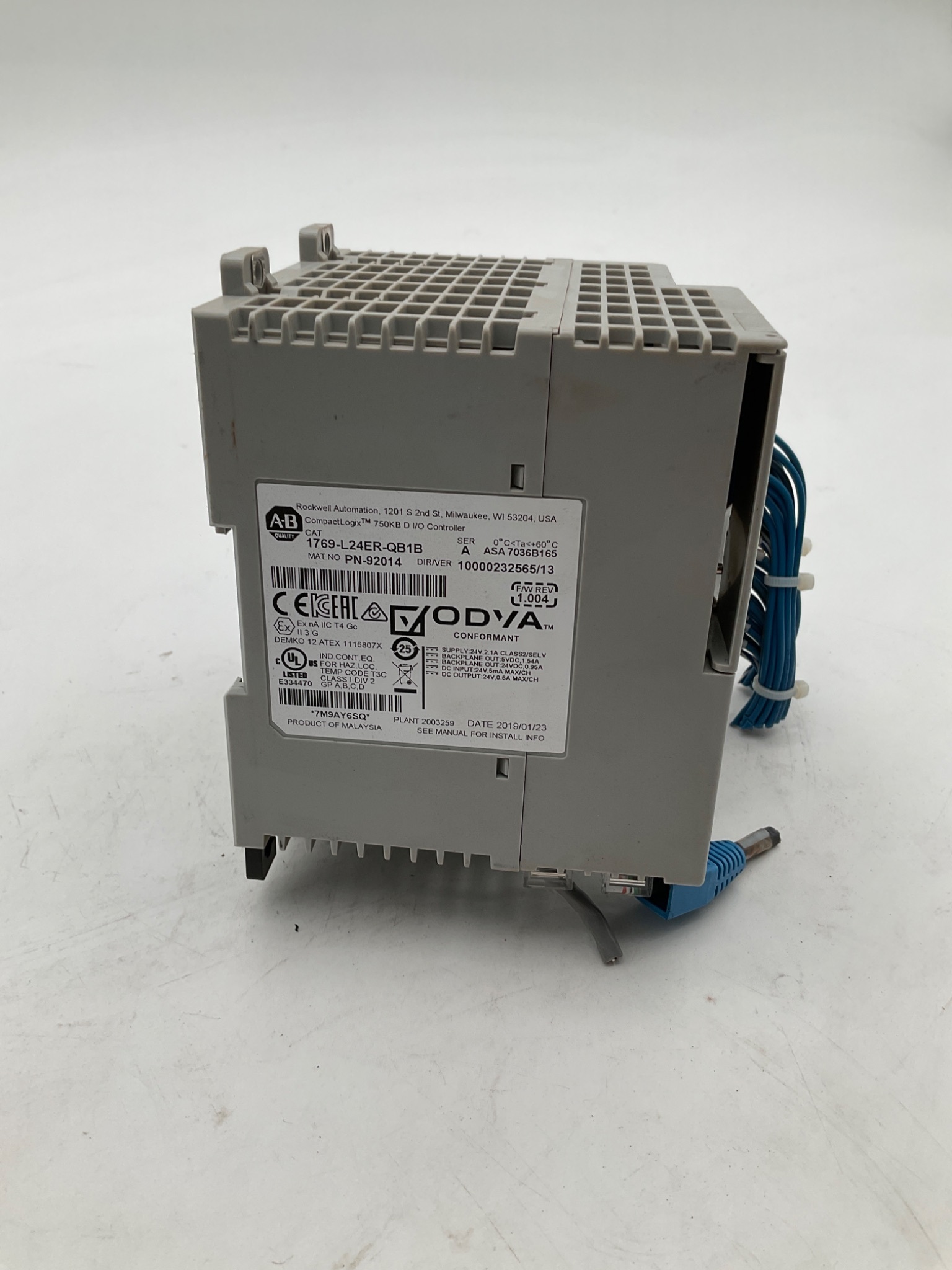 ALLEN BRADLEY 1769-L24ER-QB1B CompactLogix 750KB D I/O Controller USED 2