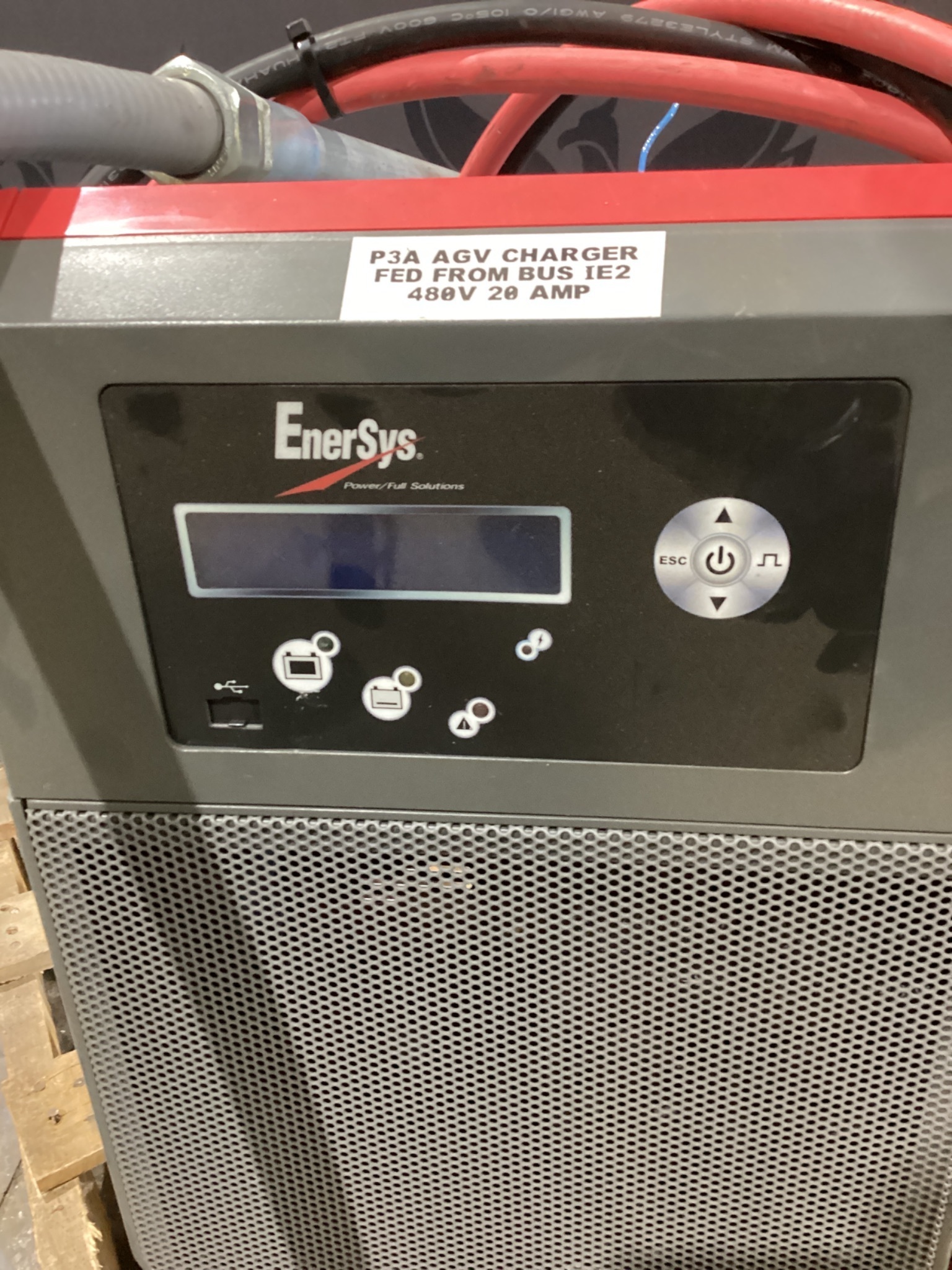 ENERSYS EI3-HL-4YT FORKLIFT BATTERY CHARGER 480V 3PH ENFORCER IMPAQ USED 1