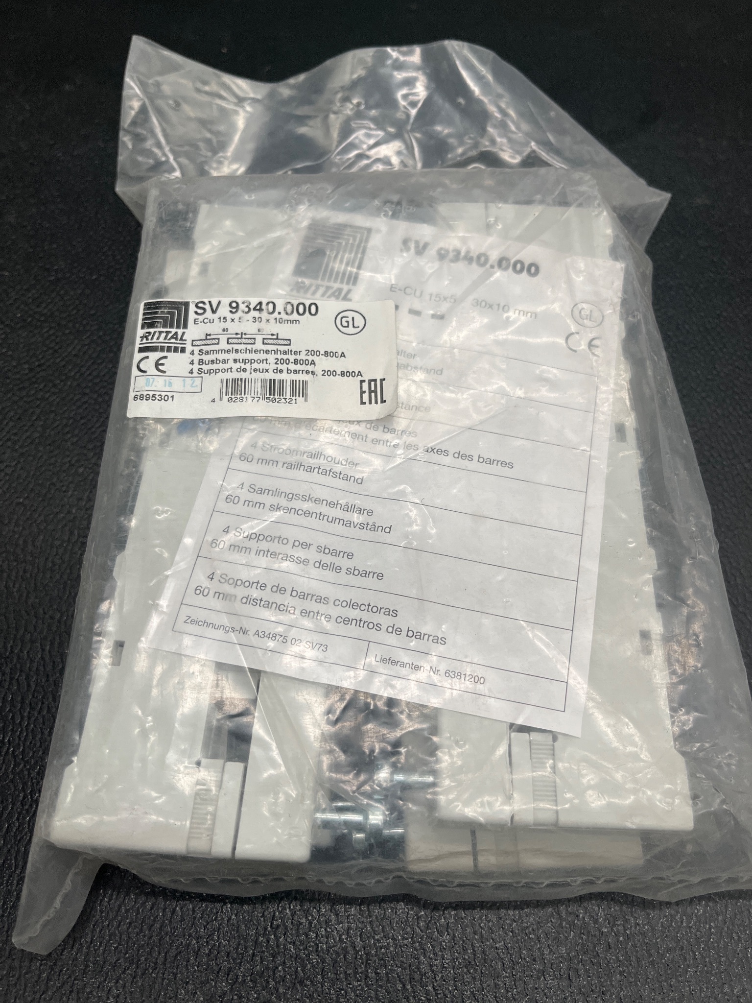RITTAL SV 9340.000 Busbar Support 200-800A NEW (4 Pack) 0