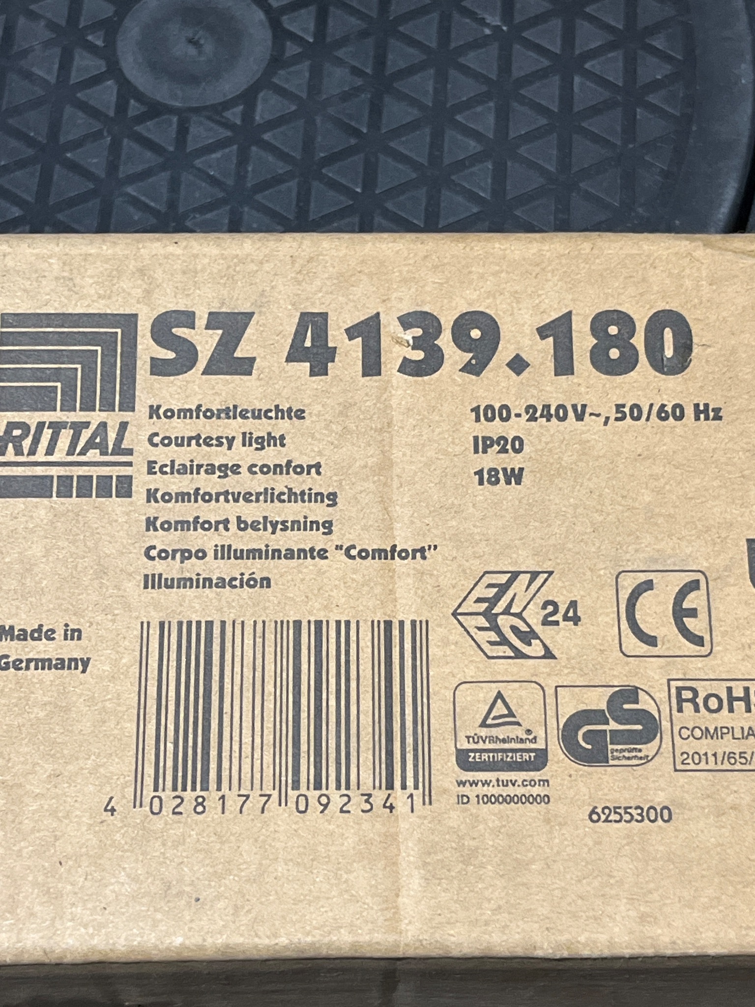 RITTAL SZ 4139.180 Courtesy Light 100-240V~ 18W IP20 NEW 4
