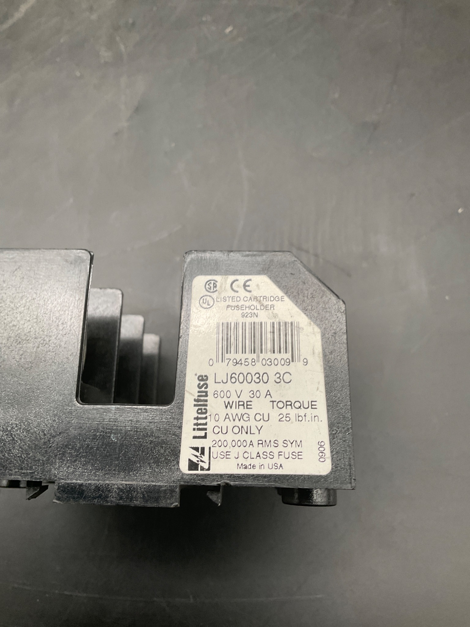 LITTELFUSE LJ60030-3C Fuse Holder USED 2