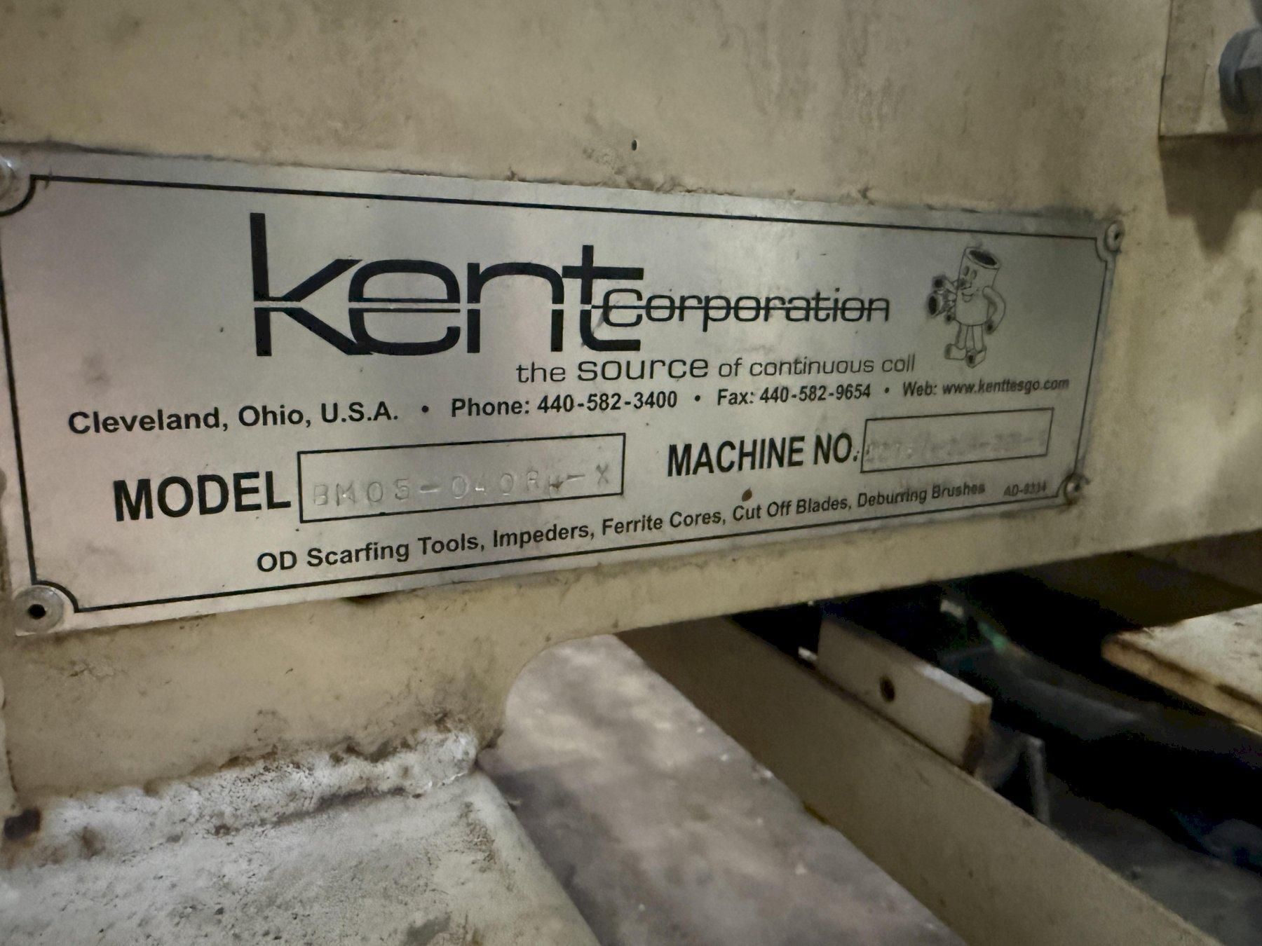 40" KENT BURRMASTER MODEL #BM05-040R-X TUBE END DEBURRING BRUSH MACHINE USED 15