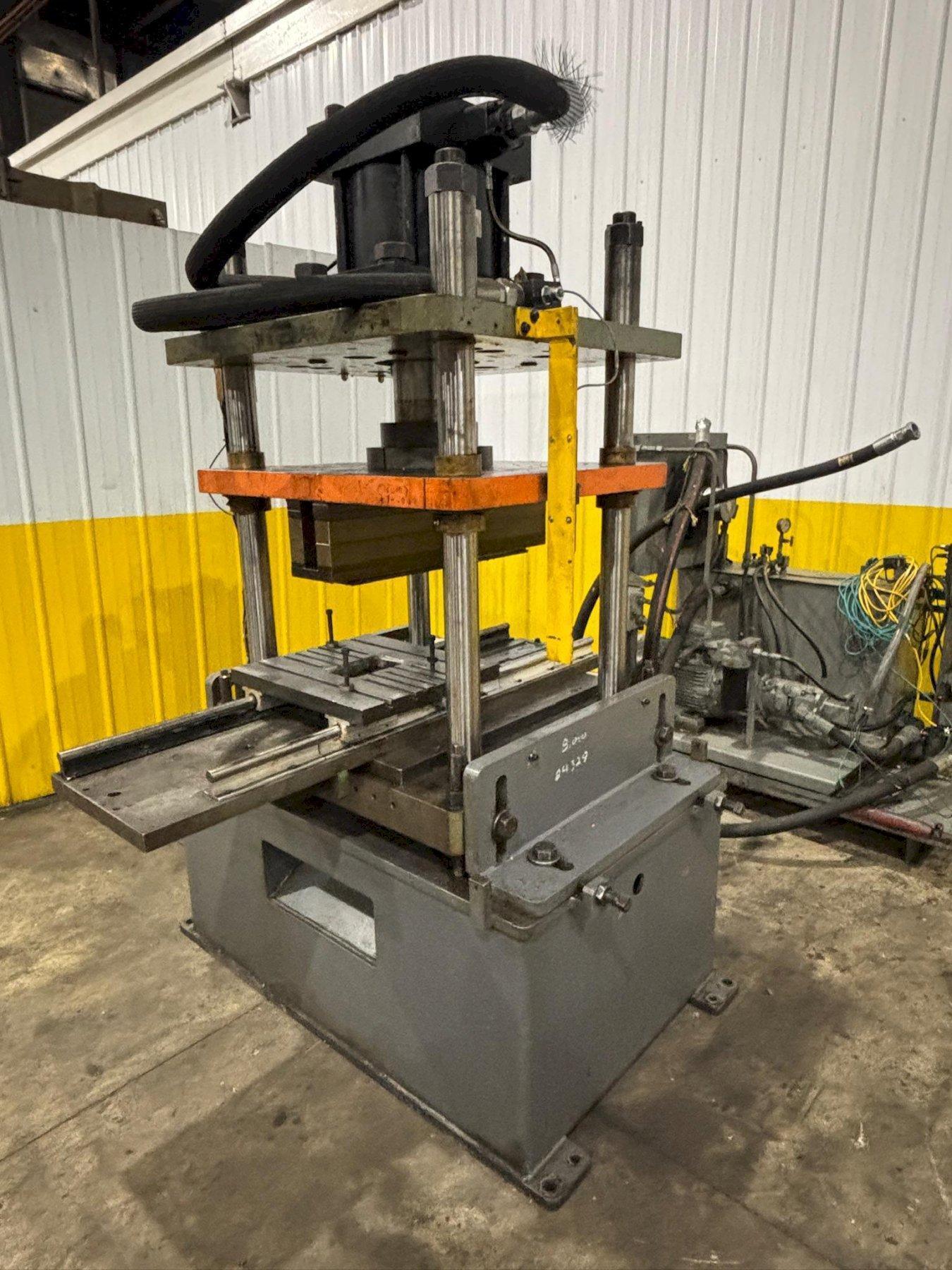 100 TON ROLLFORM INC HYDRAULIC 4 POST CUTOFF & POWER UNIT, 12" STROKE USED 2