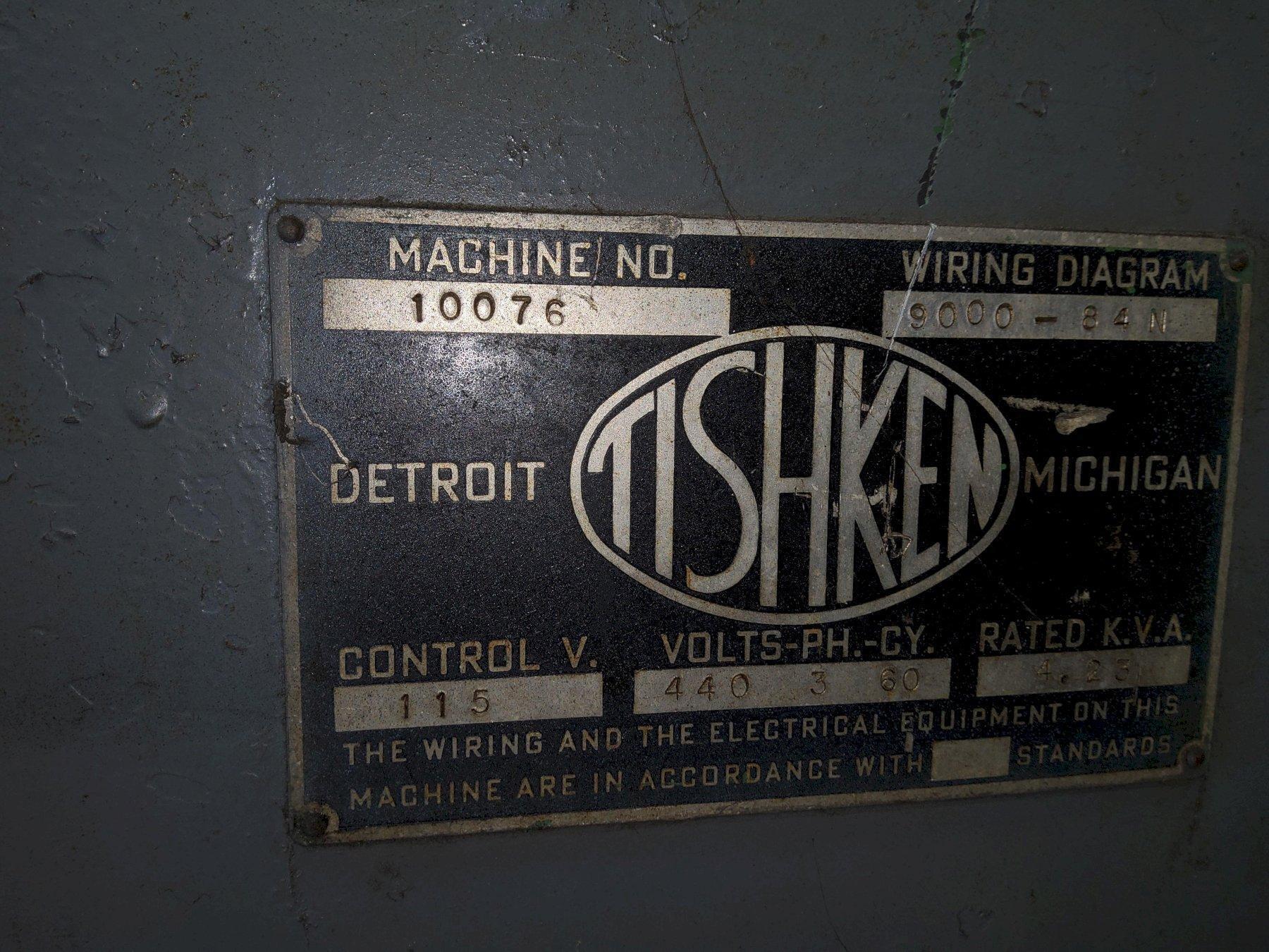 18 TON TISHKEN 4 POST MECHANICAL CUT-OFF PRESS USED 11