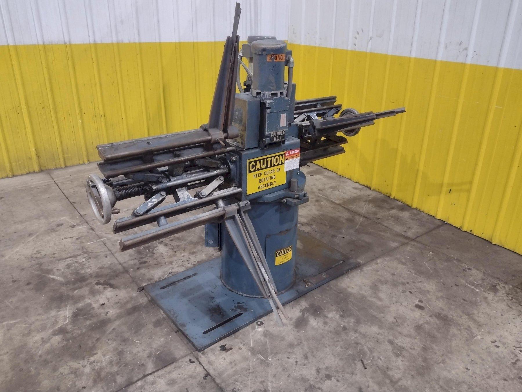 1,600 X 18" CWP MODEL #2RDM MOTORIZED DOUBLE END COIL REEL UNCOILER USED 2