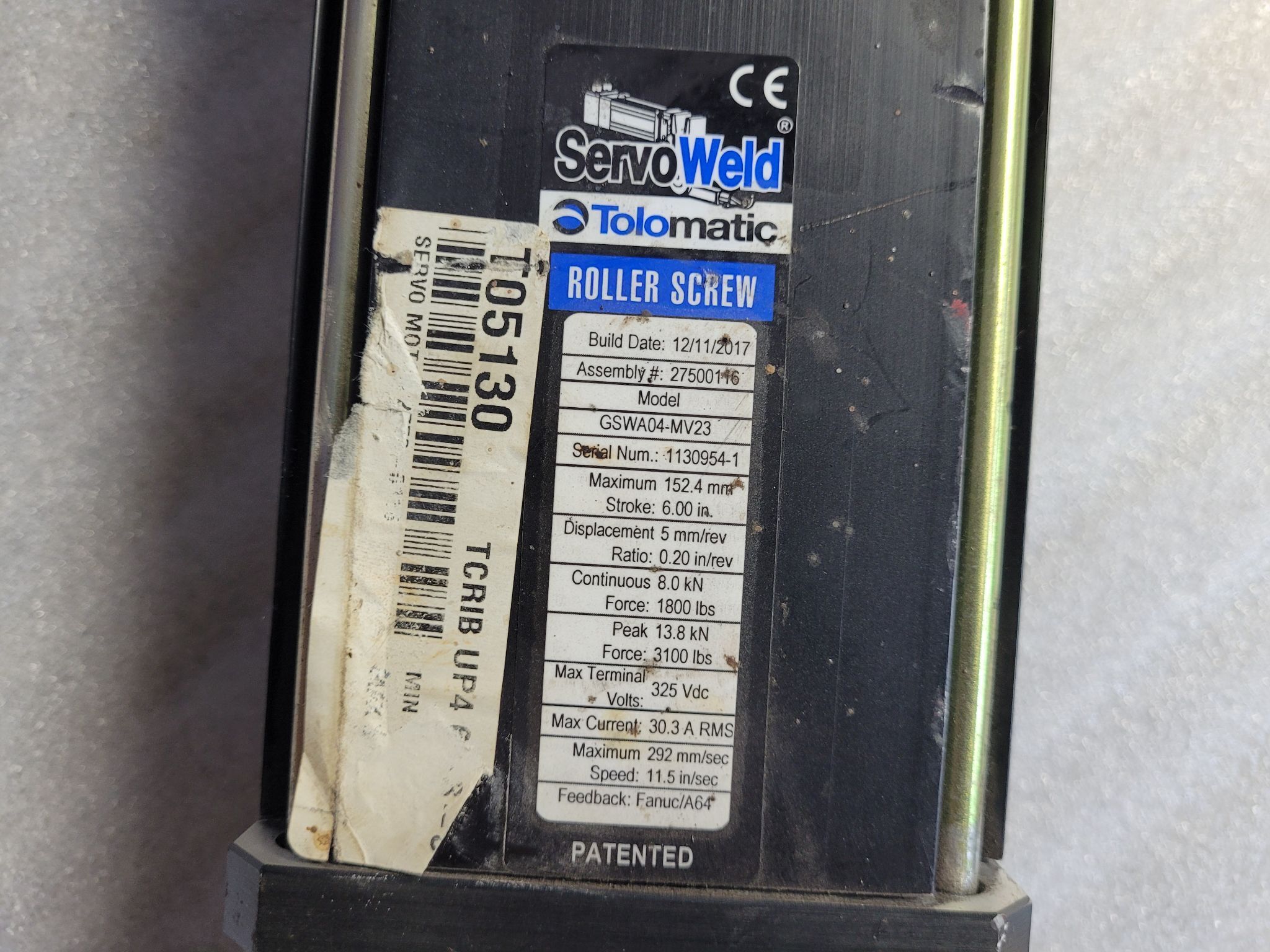 Tolomatic GSWA04-MV23 ServoWeld Servo Actuator PARTS ONLY - Missing Encoder 3