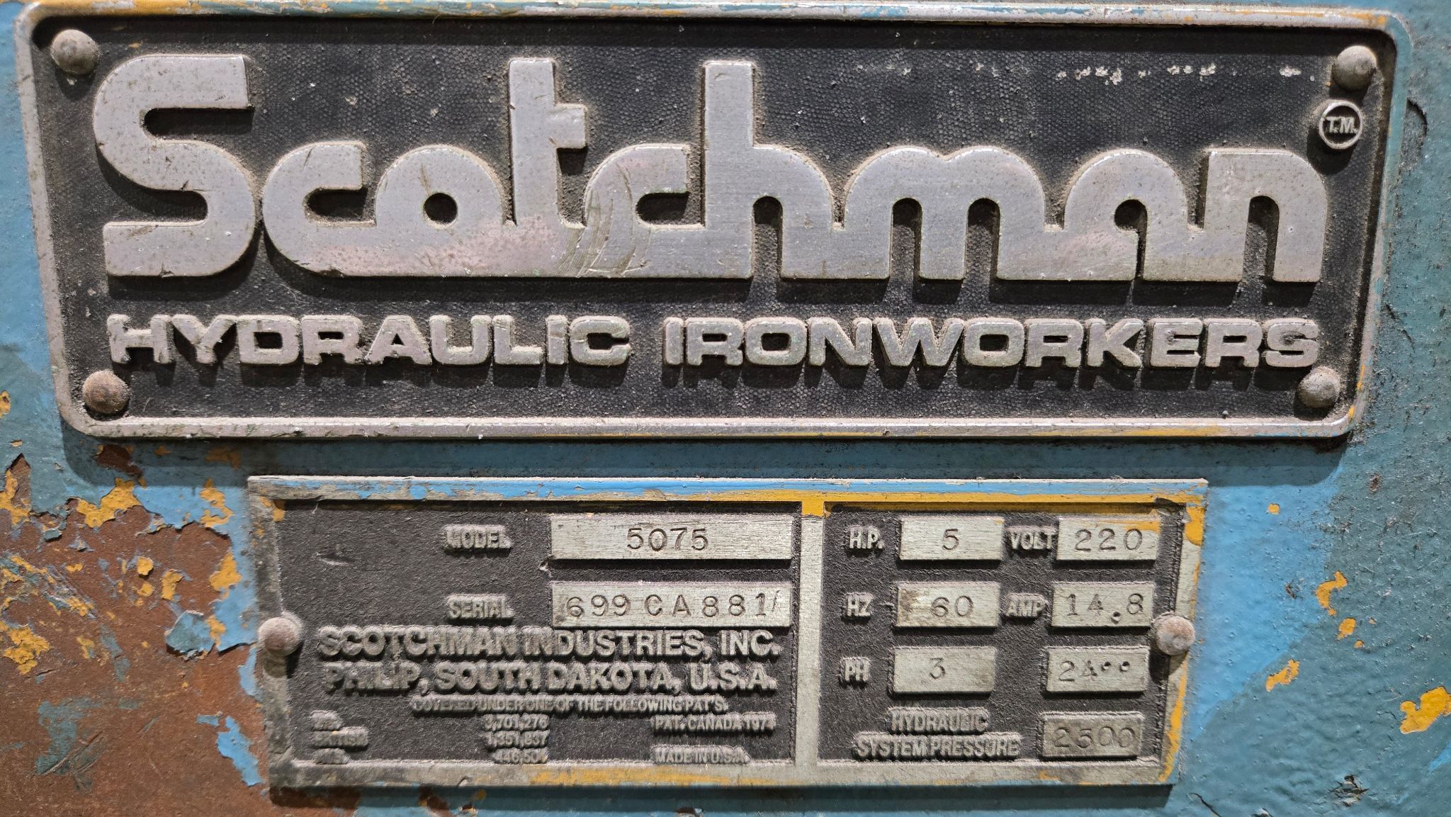SCOTCHMAN 5075 50 TON PUNCH CAPACITY IRONWORKER USED 9