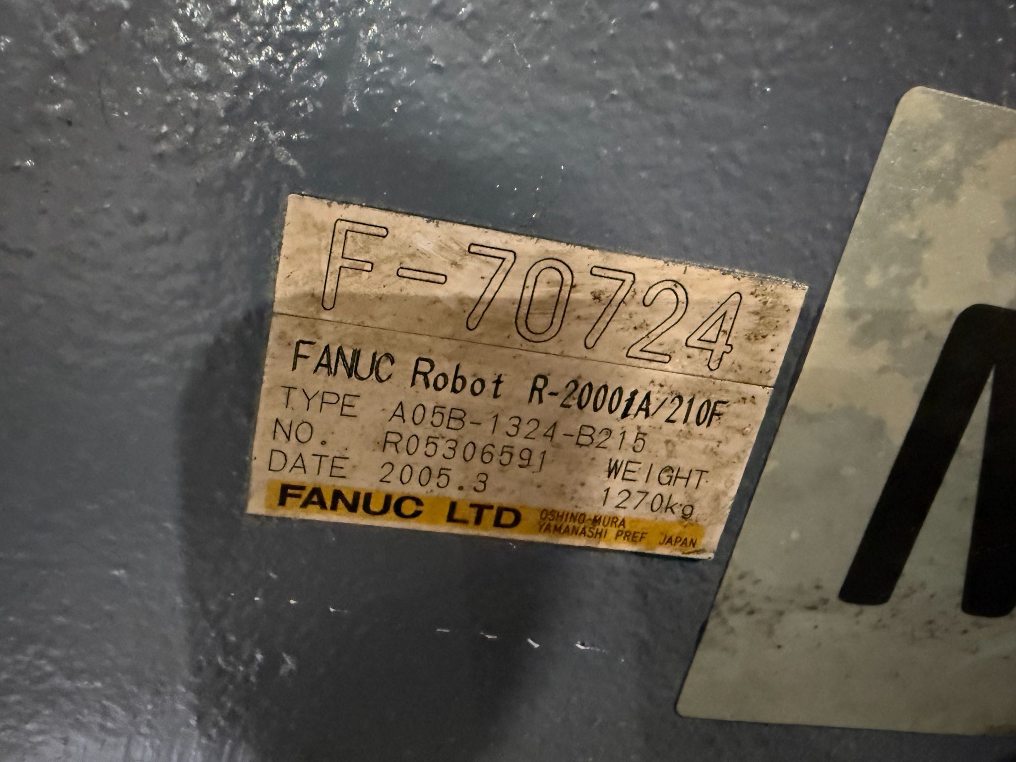 FANUC R-2000iA/210F Complete w/ R-J3iB Controls USED 2