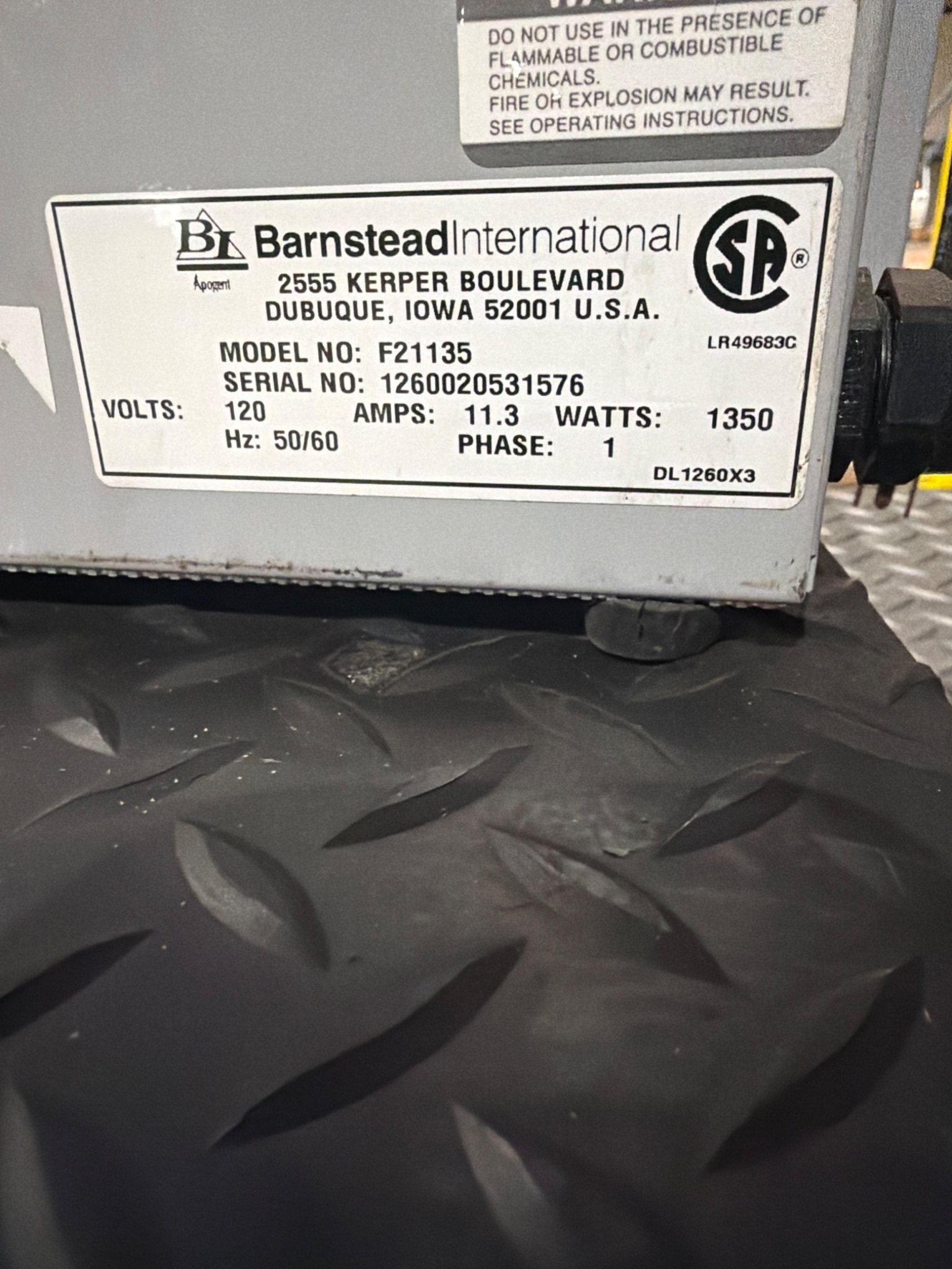 BARNSTEAD F21135 Thermolyne 21100 Tube Furnace USED 3