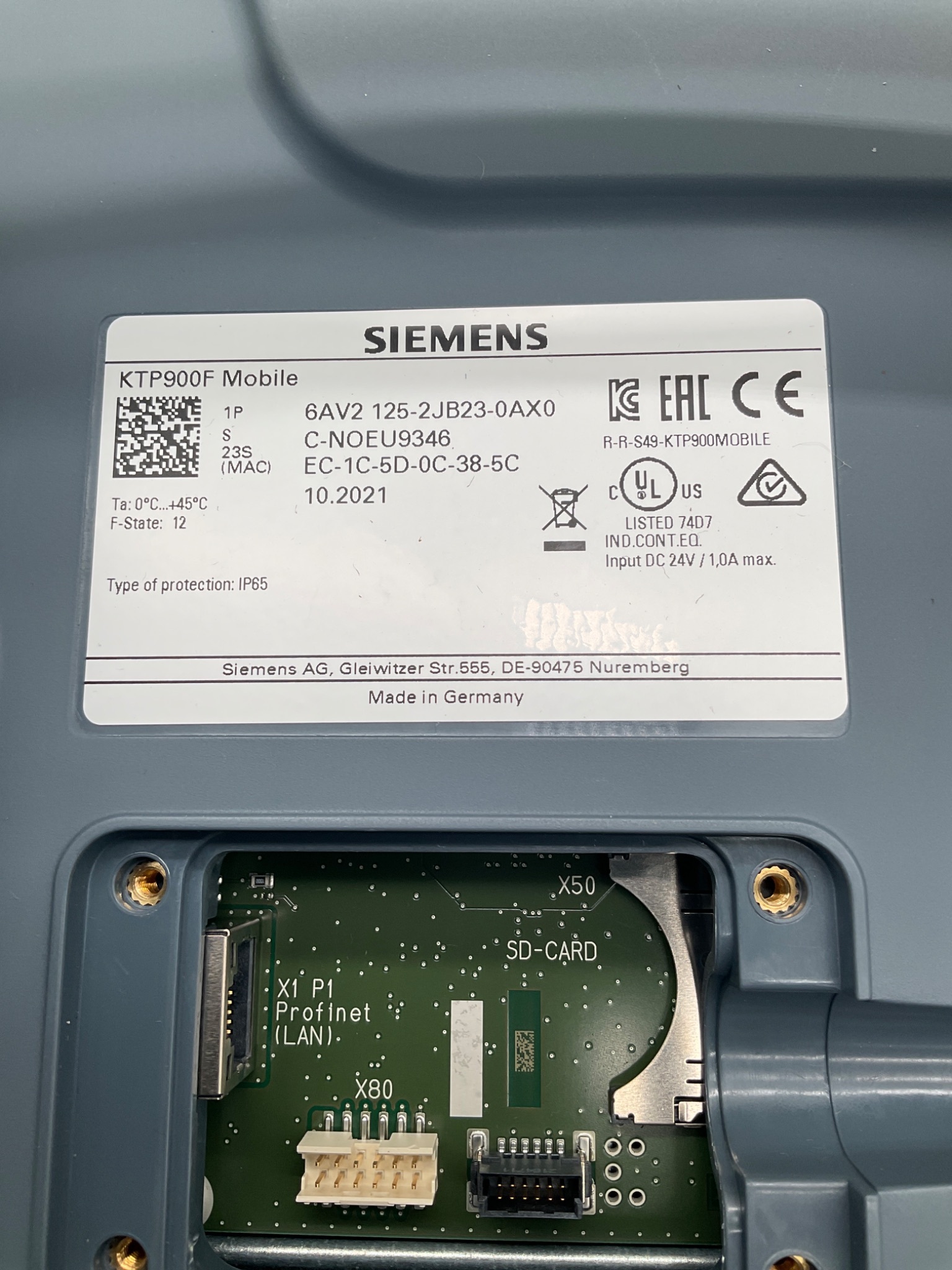 SIEMENS 6AV2125‑2JB23‑0AX0 KTP900F Mobile SIMATIC HMI NEW 4