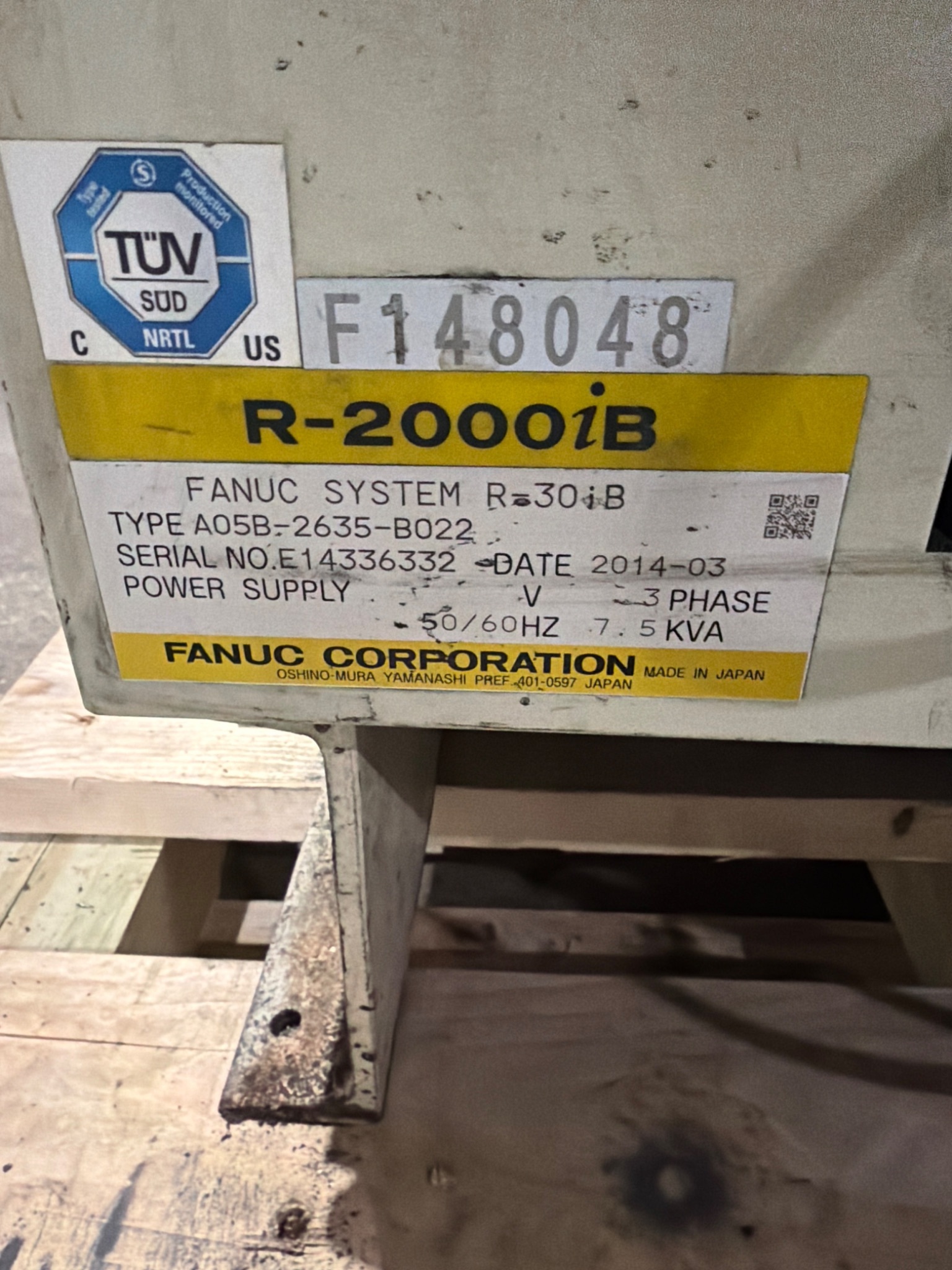 FANUC R‑2000iB/210F Complete w/ R‑30iB Controller USED 2