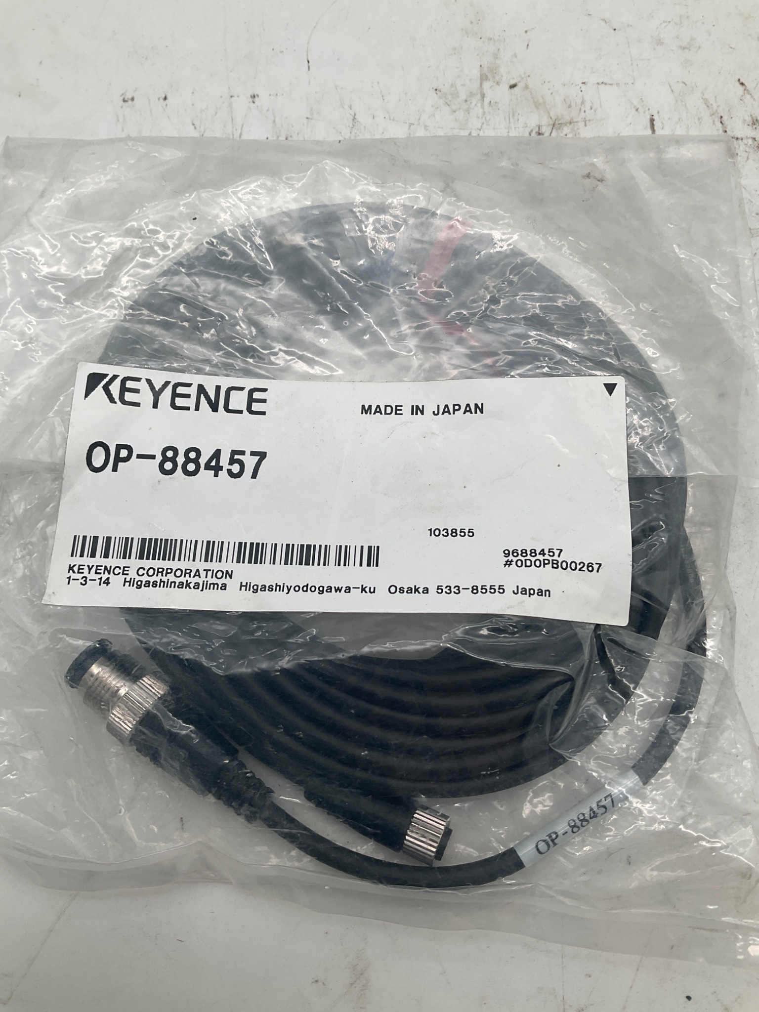 KEYENCE OP‑88457 M8–M12 4‑Pin Straight Cable 5m NEW 0