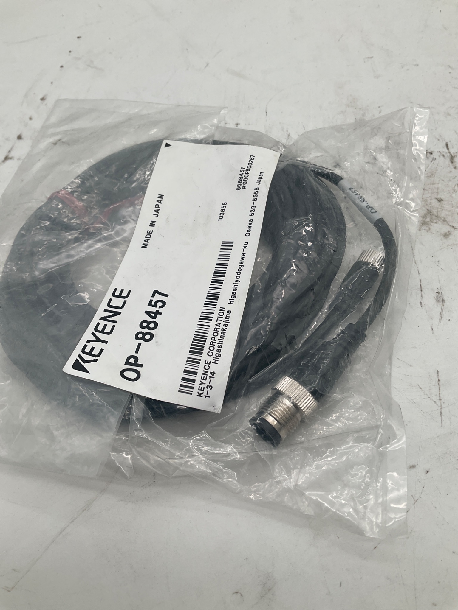 KEYENCE OP‑88457 M8–M12 4‑Pin Straight Cable 5m NEW 1