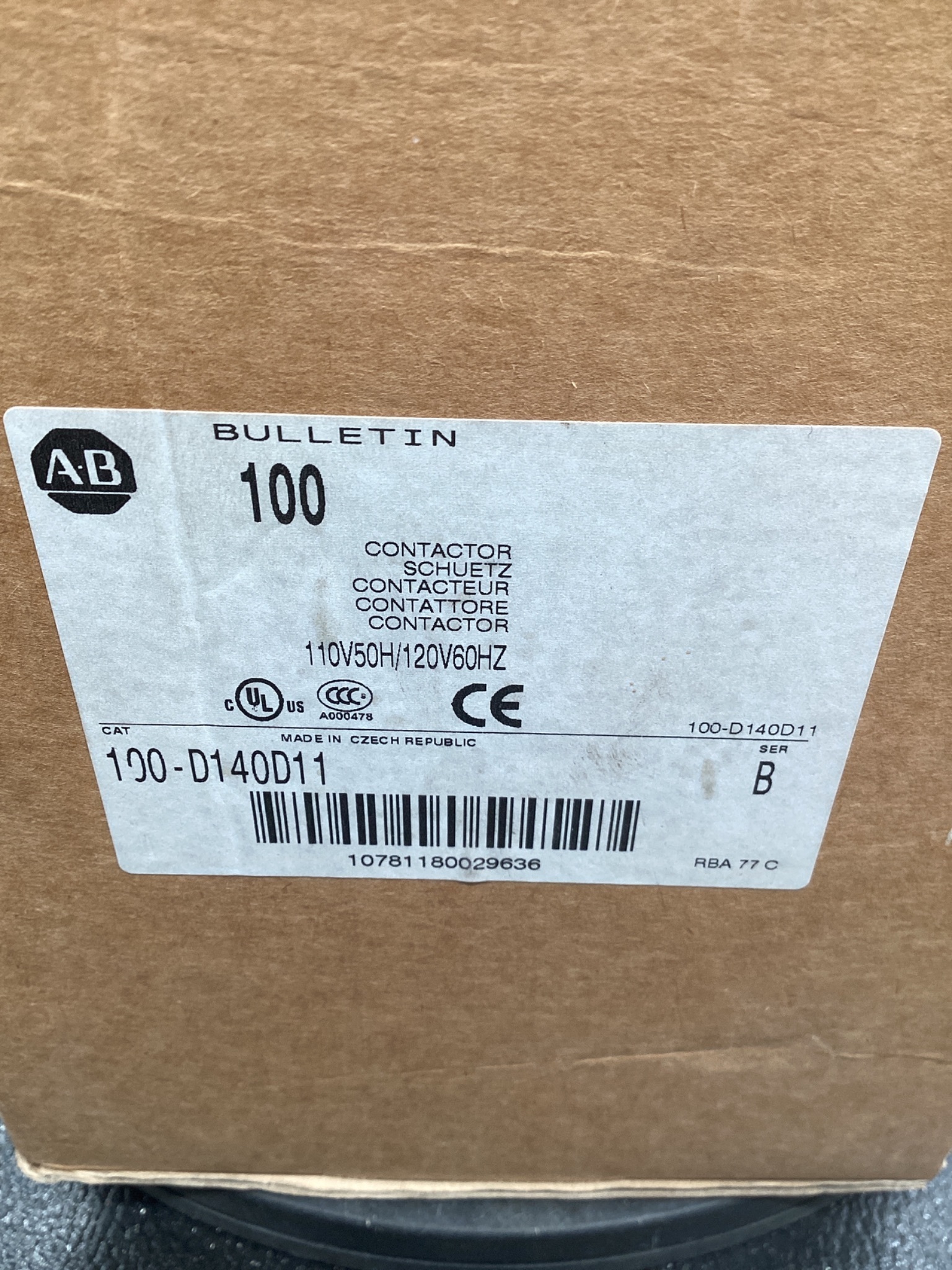 ALLEN BRADLEY 100-D140D11 Contactor 3-Pole 140A 600V Coil 120V USED 5