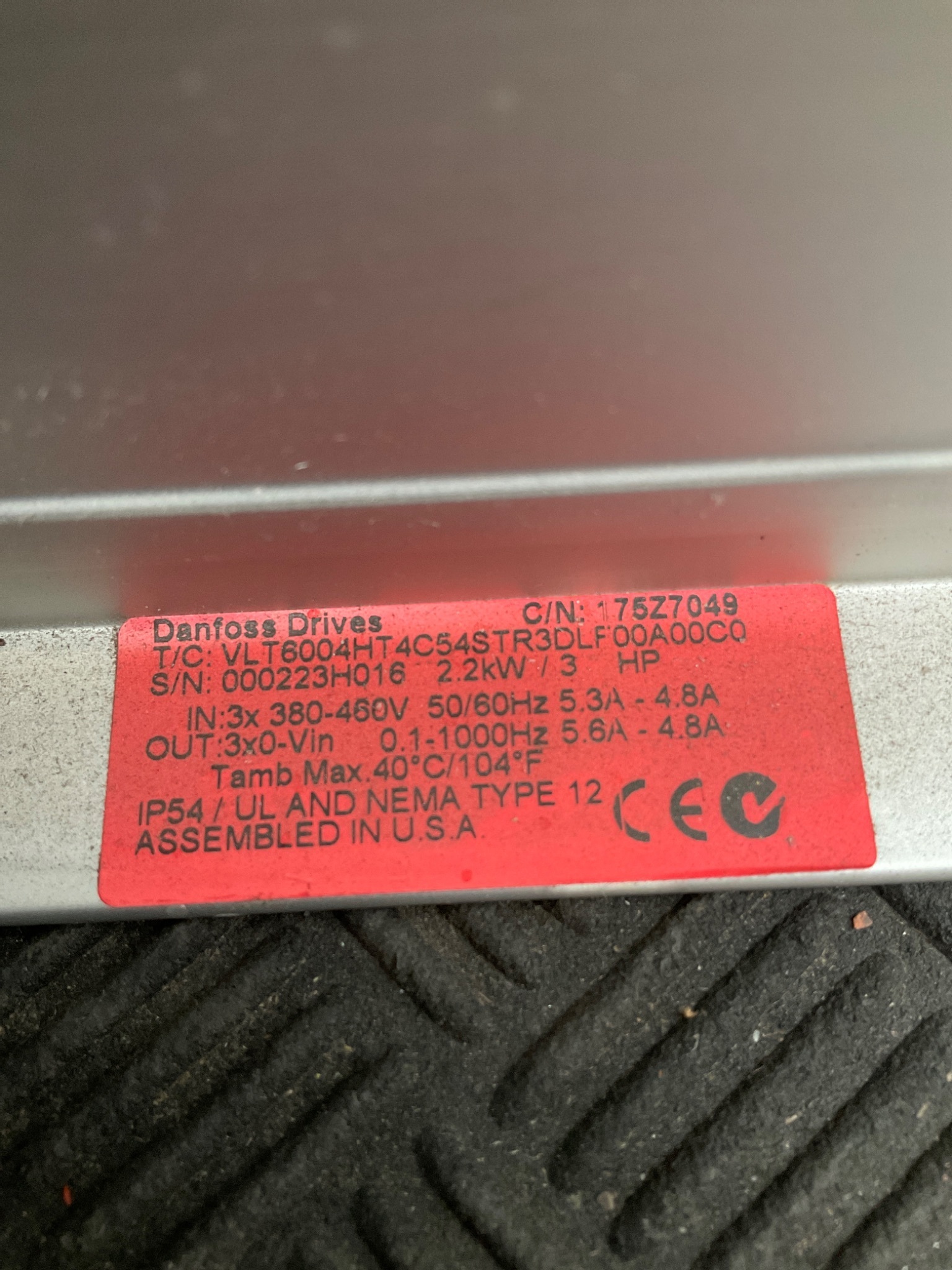 DANFOSS 175Z7049 VLT6000 HVAC Variable Frequency Drive USED 5