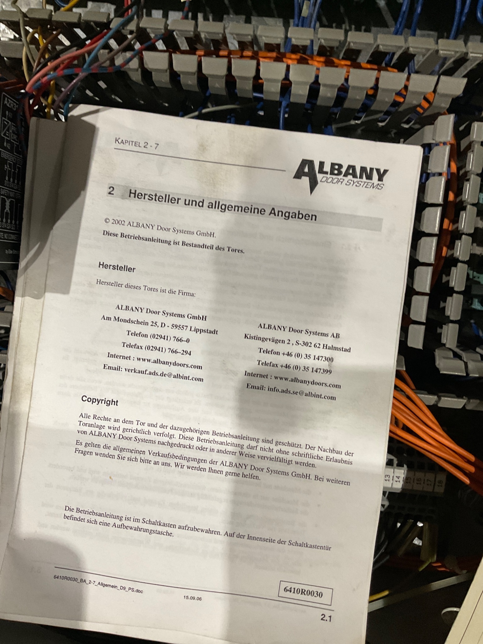 ALBANY Rapid Roll 3000 Control Panel USED 7