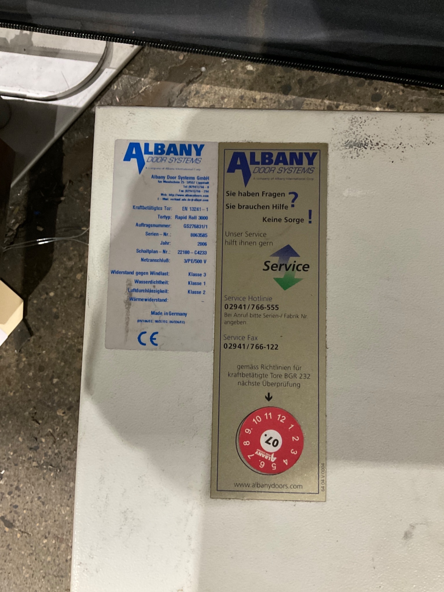 ALBANY Rapid Roll 3000 Control Panel USED 8