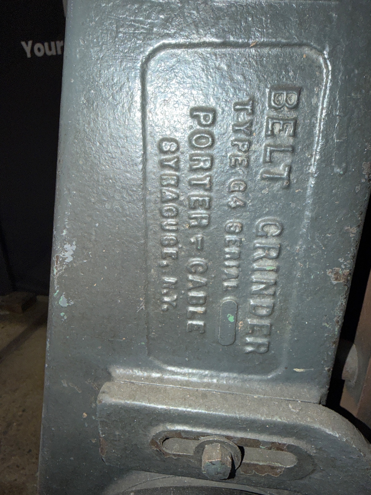 PORTER CABLE G4 4" x 48" Belt Grinder w/ Dust Collector USED 9