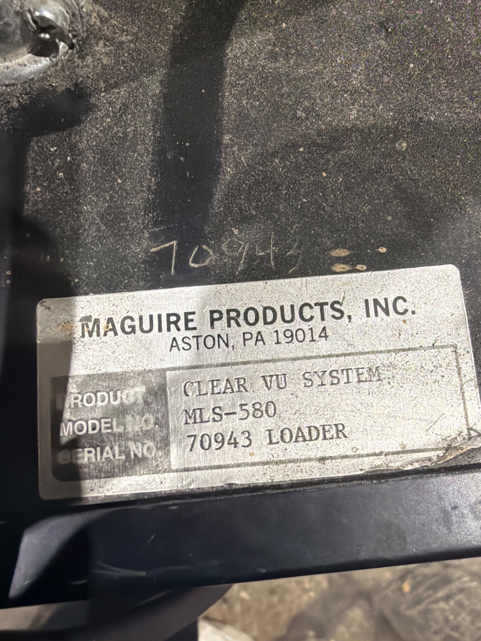 MAGUIRE MLS-580 CLEAR VU LOADING SYSTEM 5HP VACUUM LOADER USED 8