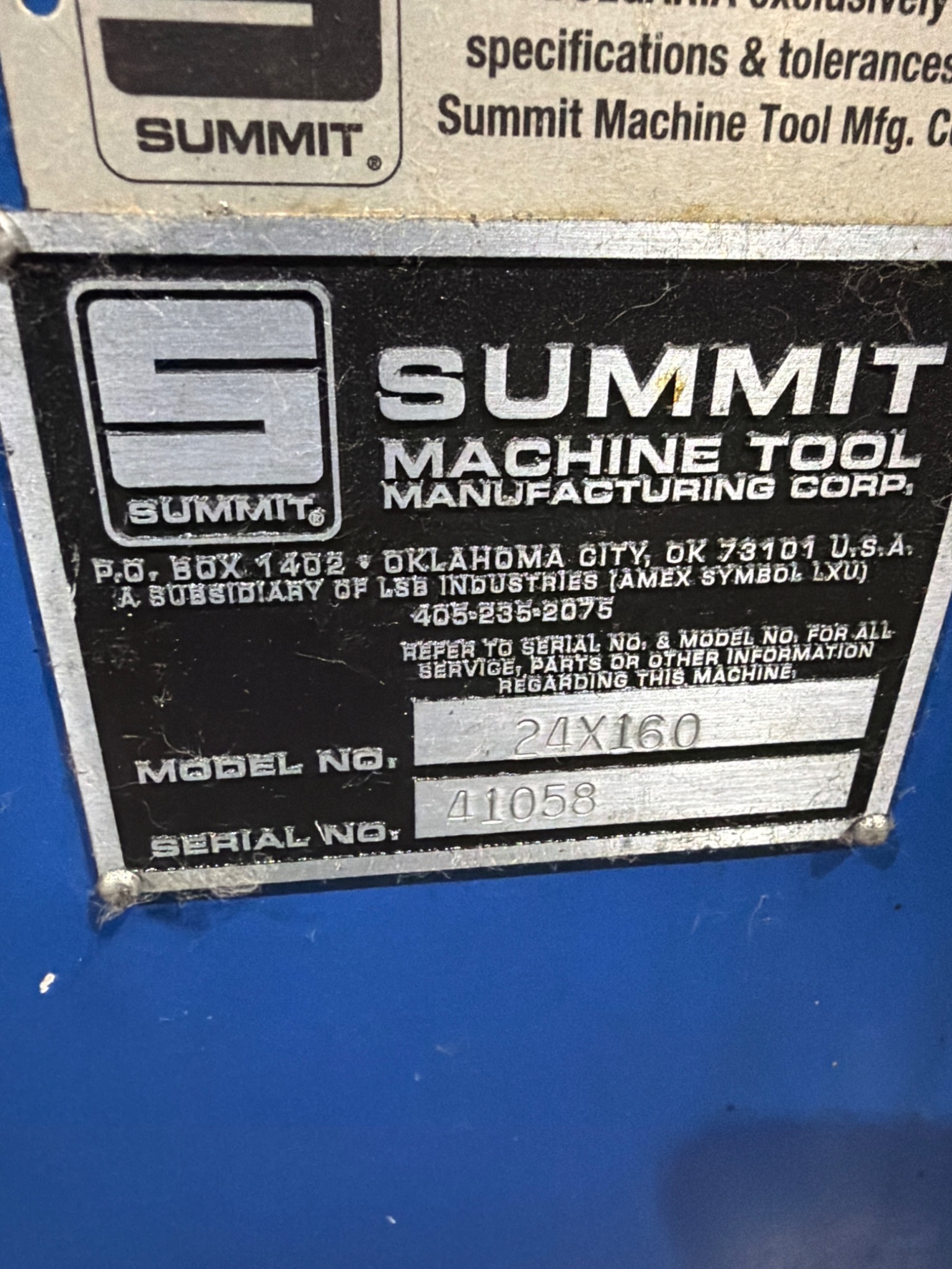 SUMMIT 24X160 Precision Engine Lathe USED 14
