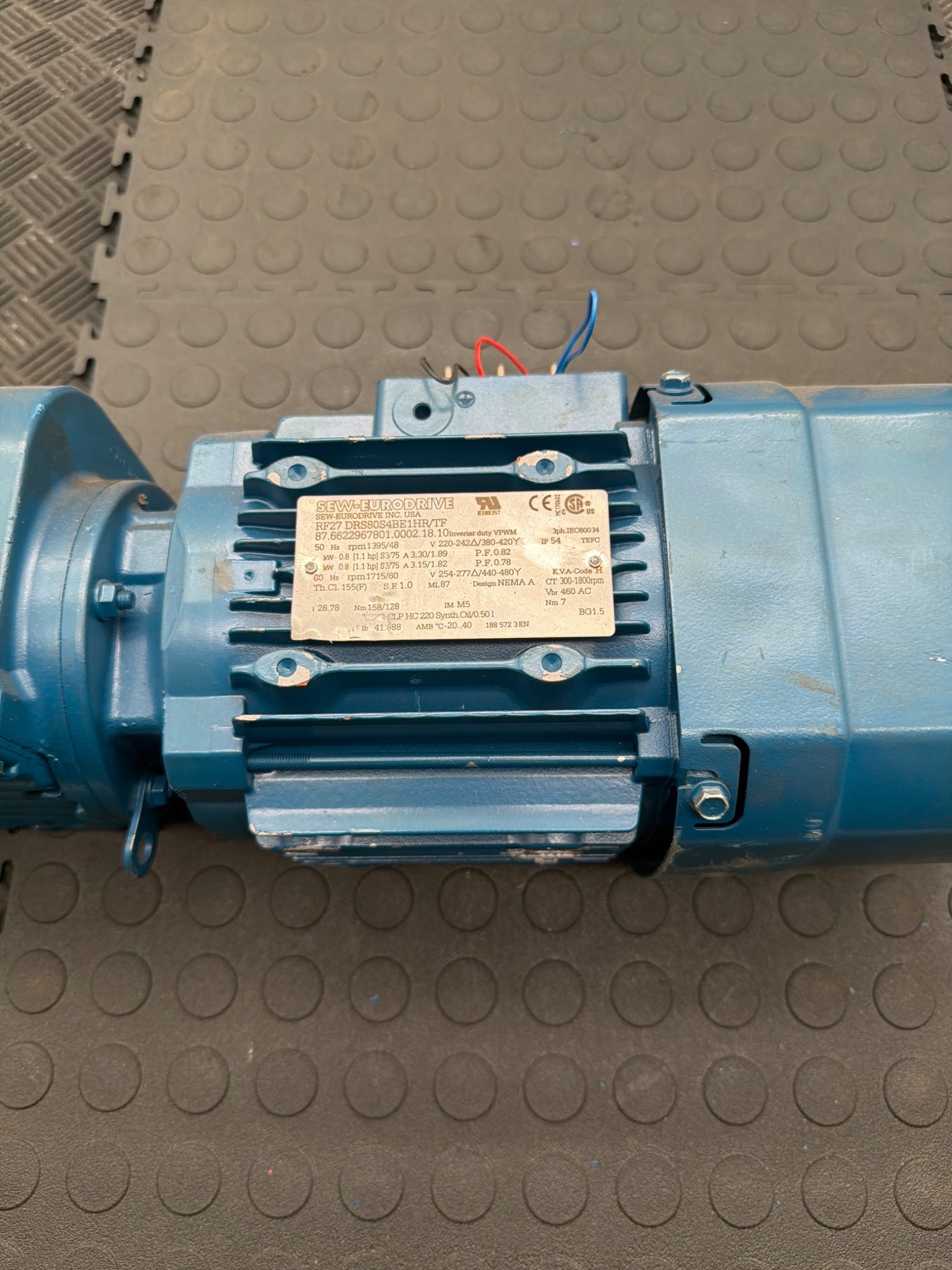 SEW EURODRIVE Multivac RF27 DRS80S4BE1HR/TF Gear Motor USED 0