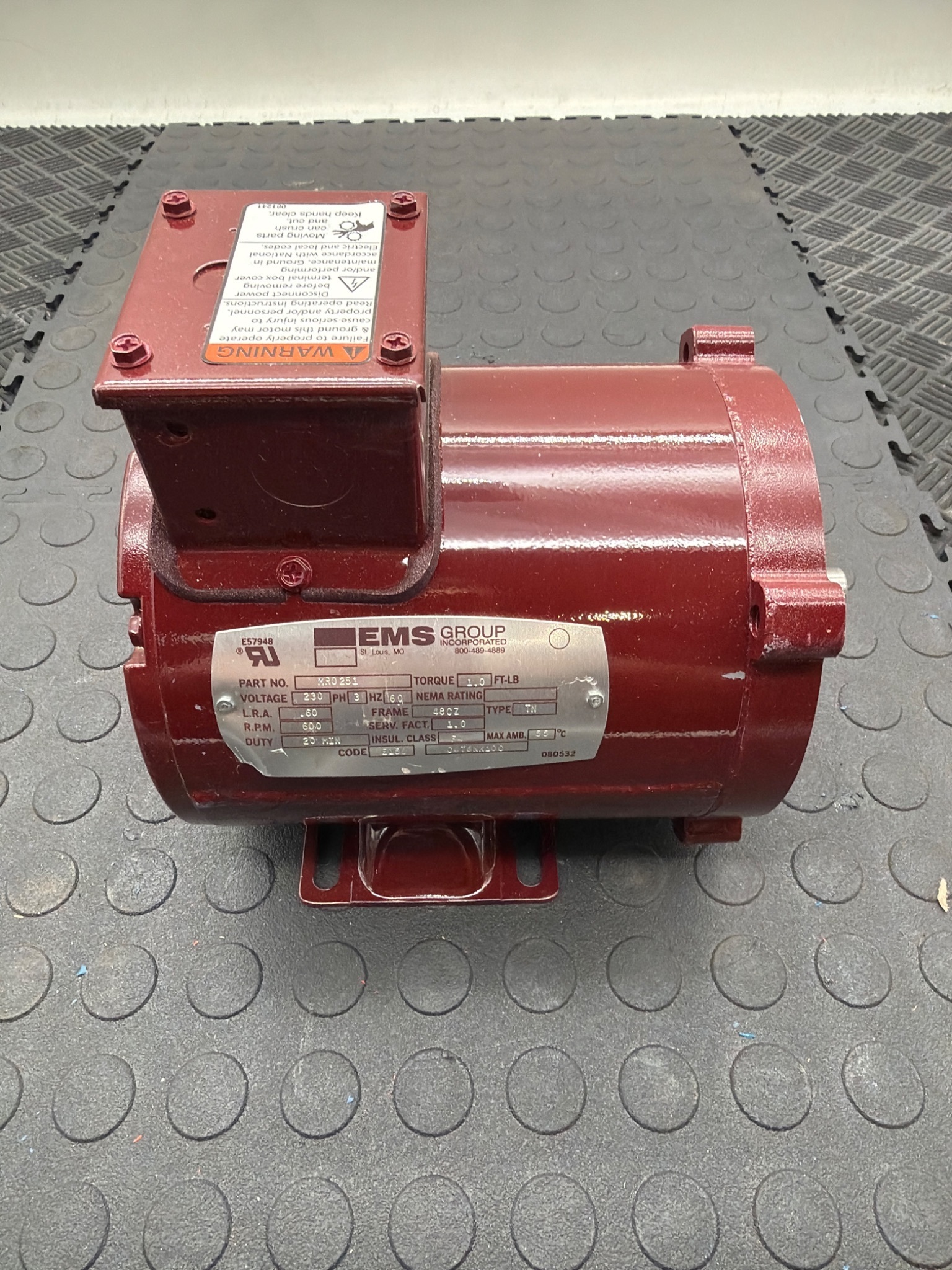 EMS GROUP MR0251 Motor 230V 3‑Phase 600 RPM NEW 0