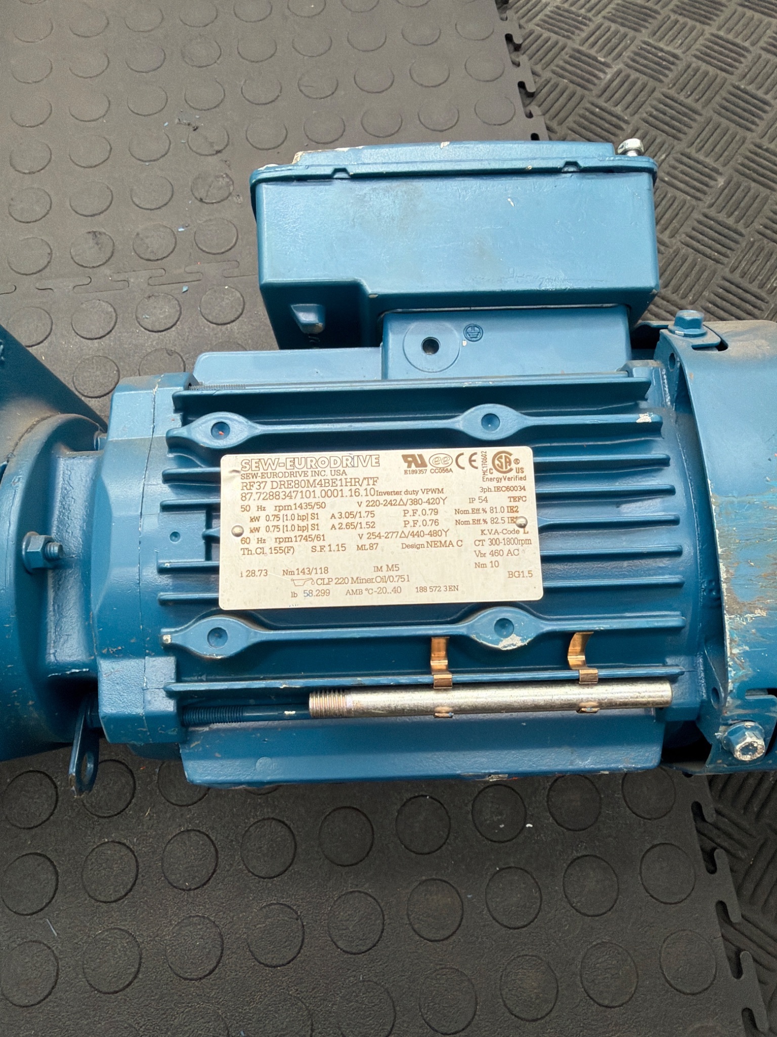 SEW EURODRIVE RF37 DRE80M4BE1HR/TF Gearmotor USED 0