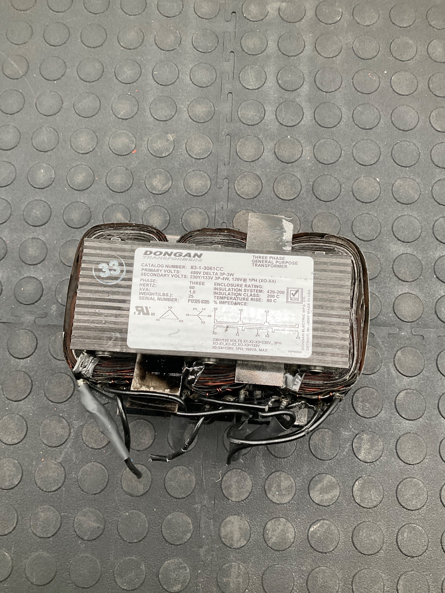 DONGAN 83‑1‑3061CC 1000VA General Purpose Transformer USED 1
