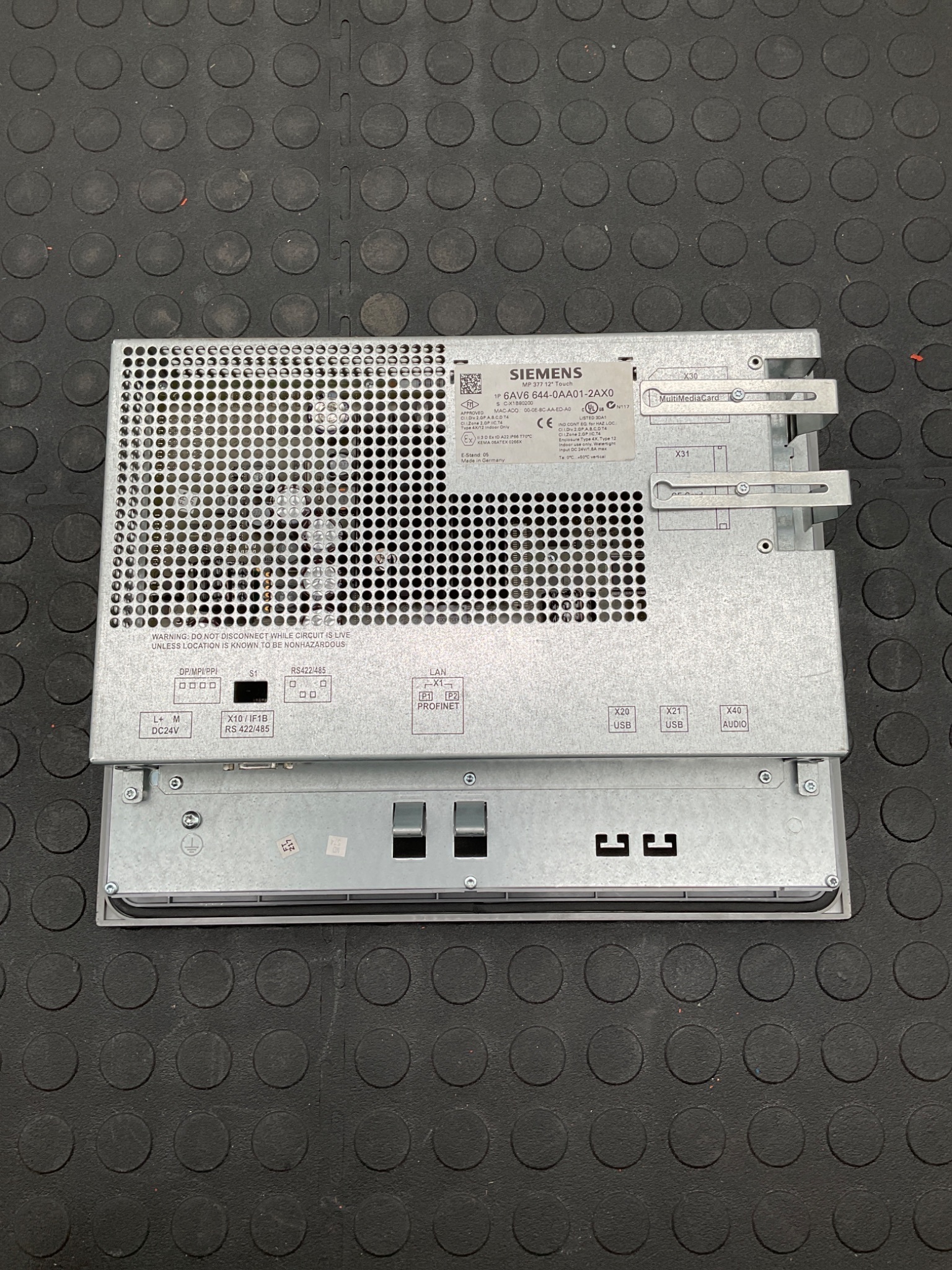 SIEMENS 6AV6 644‑0AA01‑2AX0 SIMATIC MP 377 12" Touch HMI Panel USED 1