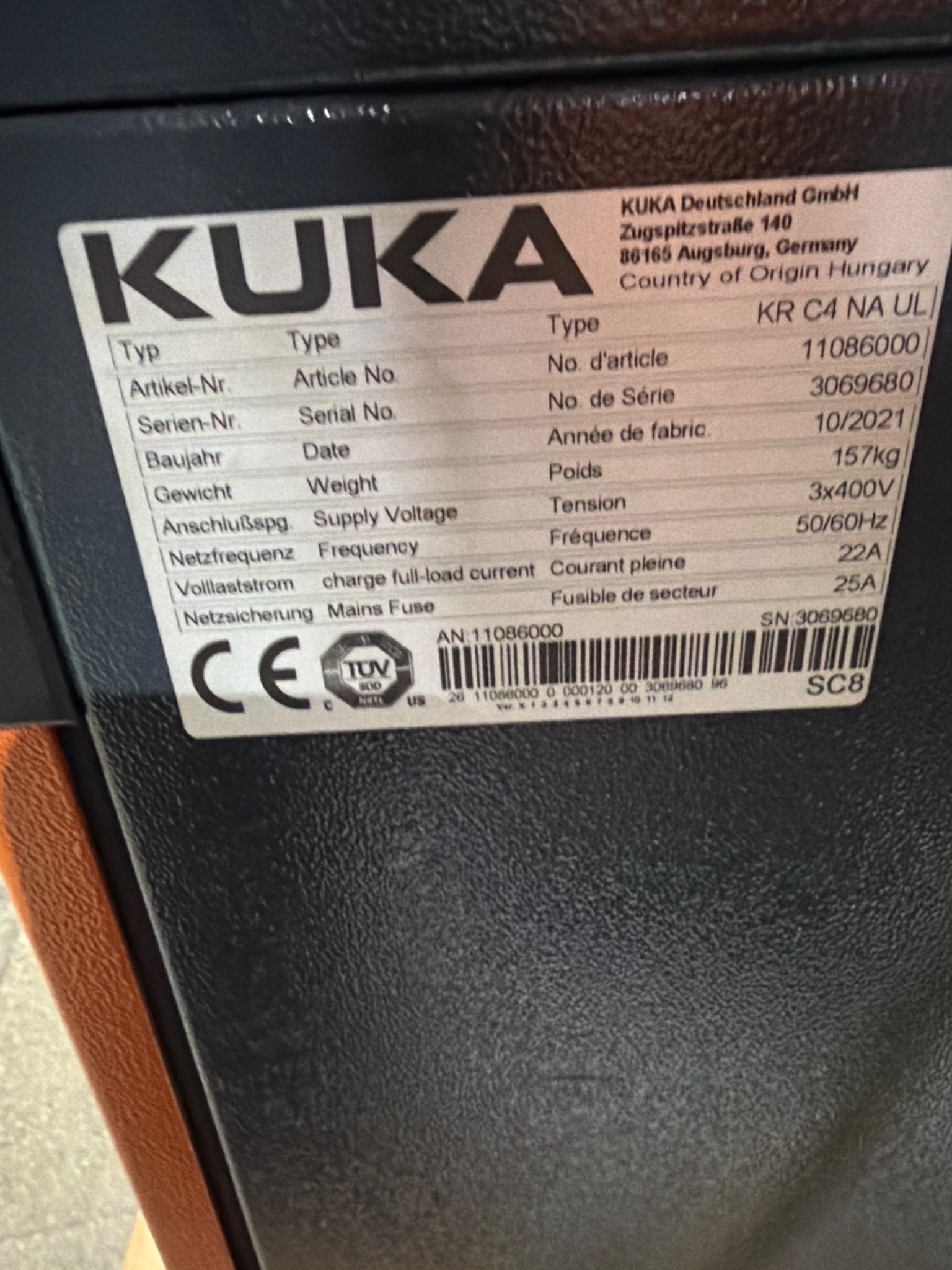 KUKA KR 210 R3100‑2/FLR QUANTEC‑2 Robot w/ KR C4 NA Controller NEW 11
