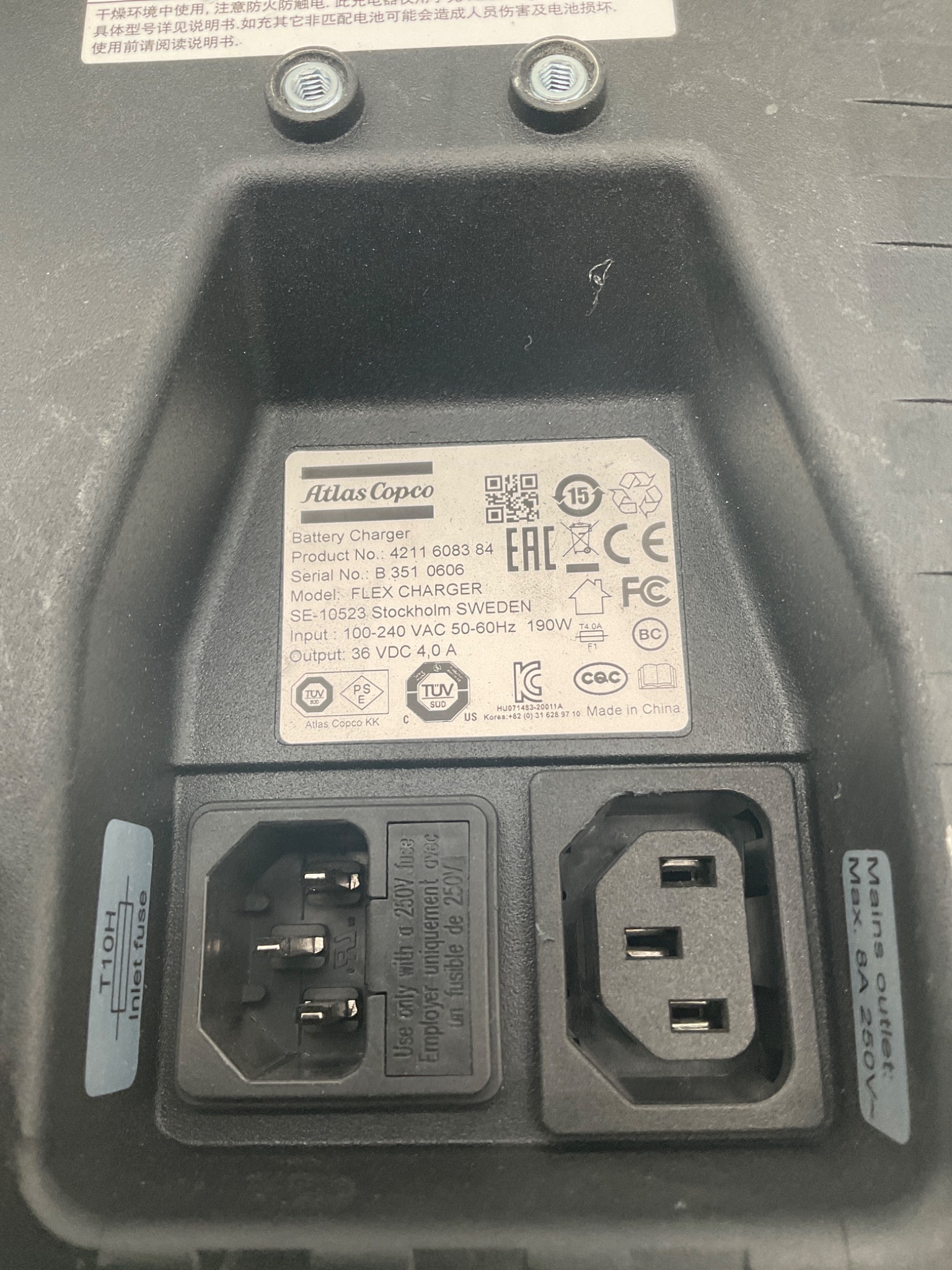 ATLAS COPCO 4211 6083 84 FLEX Battery Charger USED 2