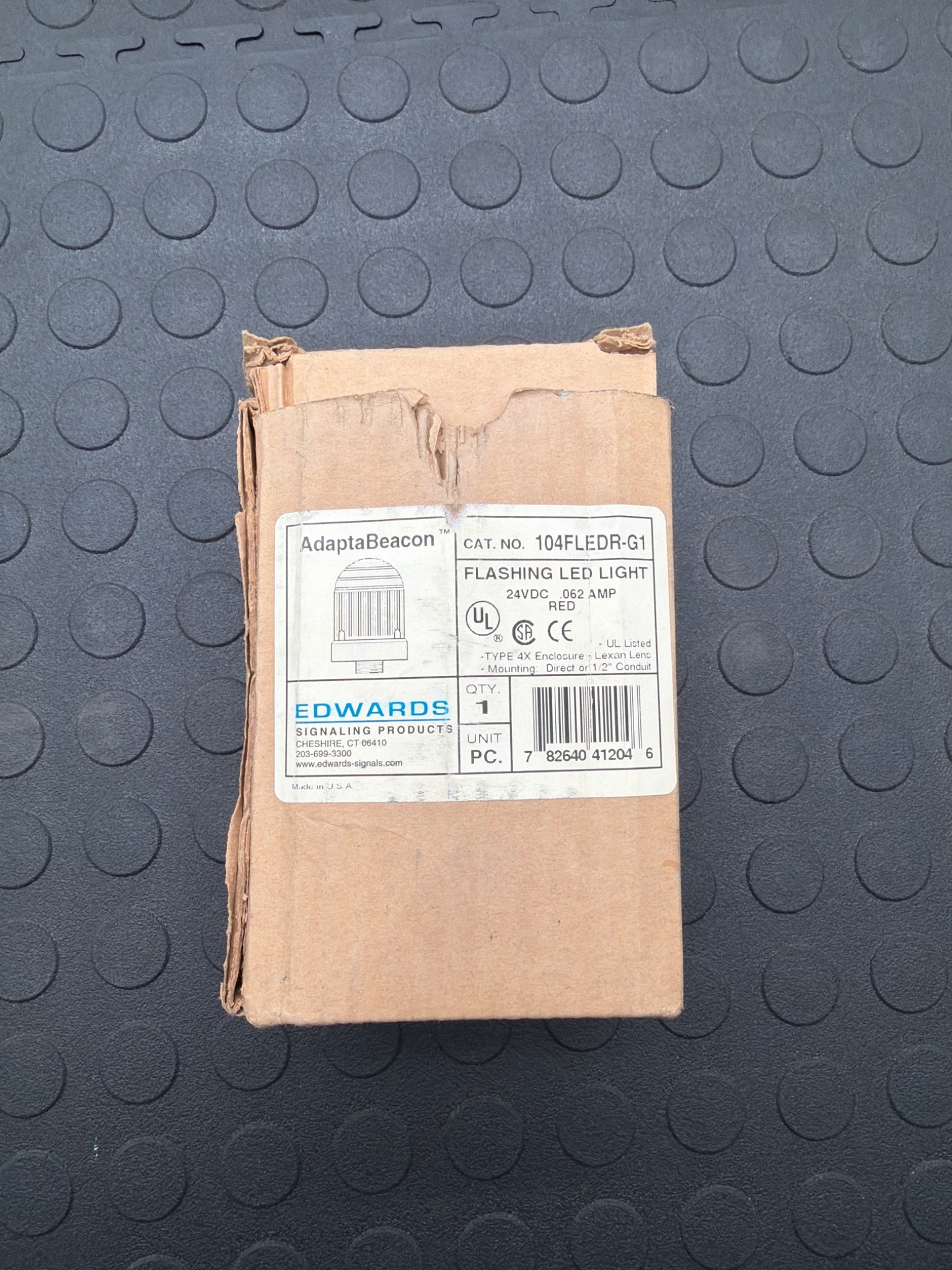 EDWARDS 104FLEDR‑G1 AdaptaBeacon 24VDC Flashing LED Red Light NEW 0