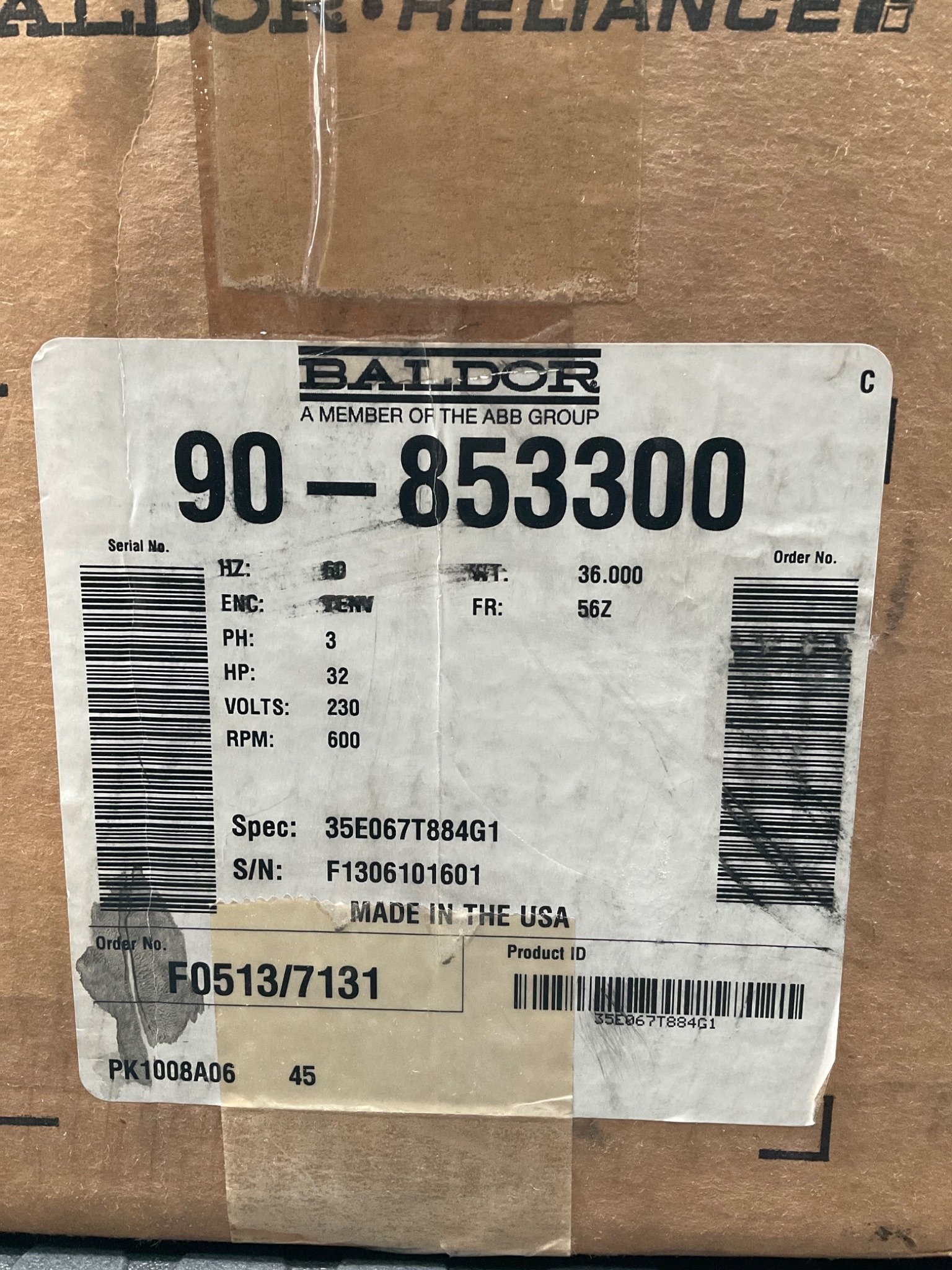 BALDOR 35E067T884G1 32HP 600RPM 3‑Phase Electric Motor NEW 2