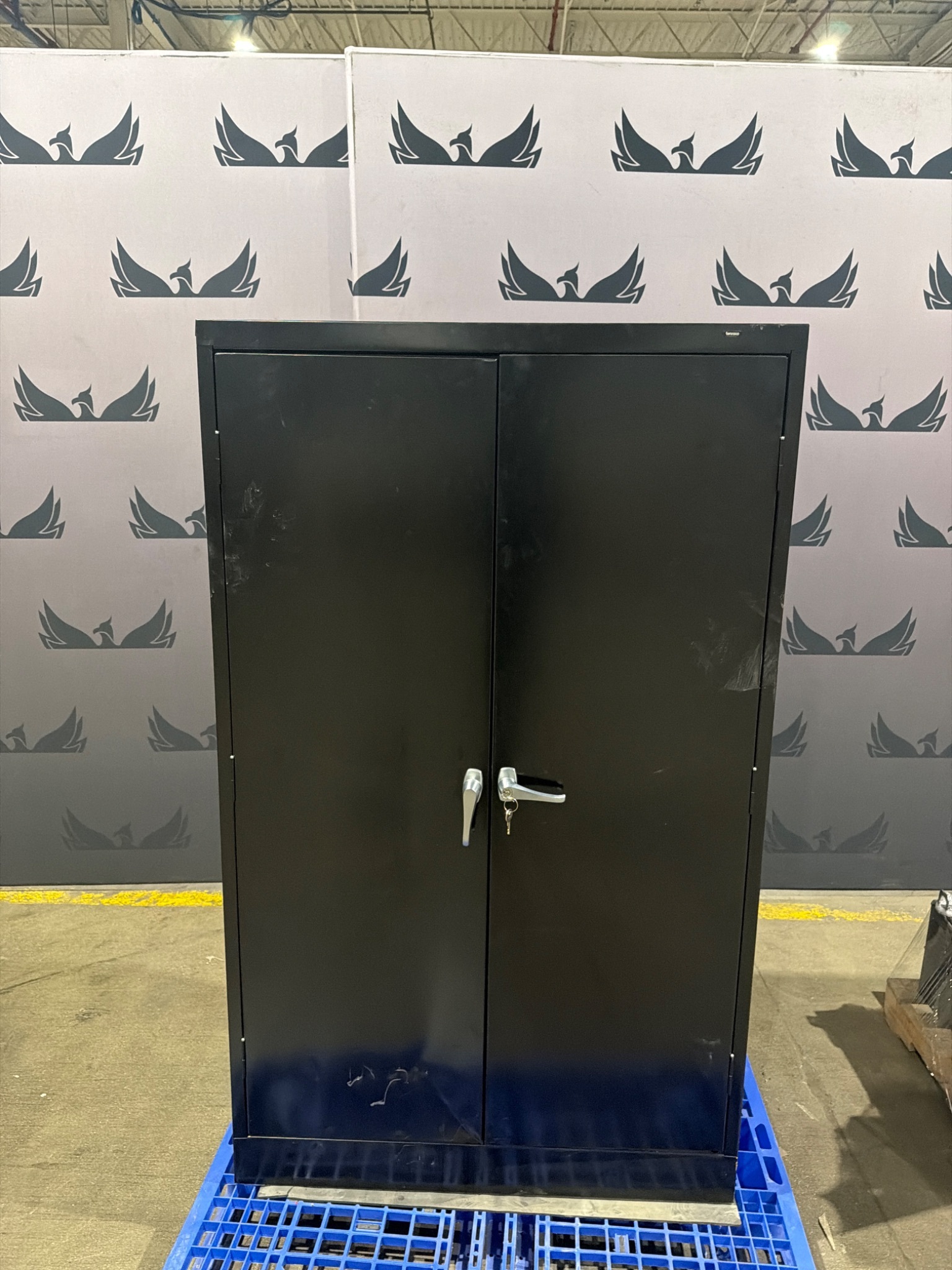 TENNSCO Black 5-Shelf Storage Cabinet w/ keys USED 0
