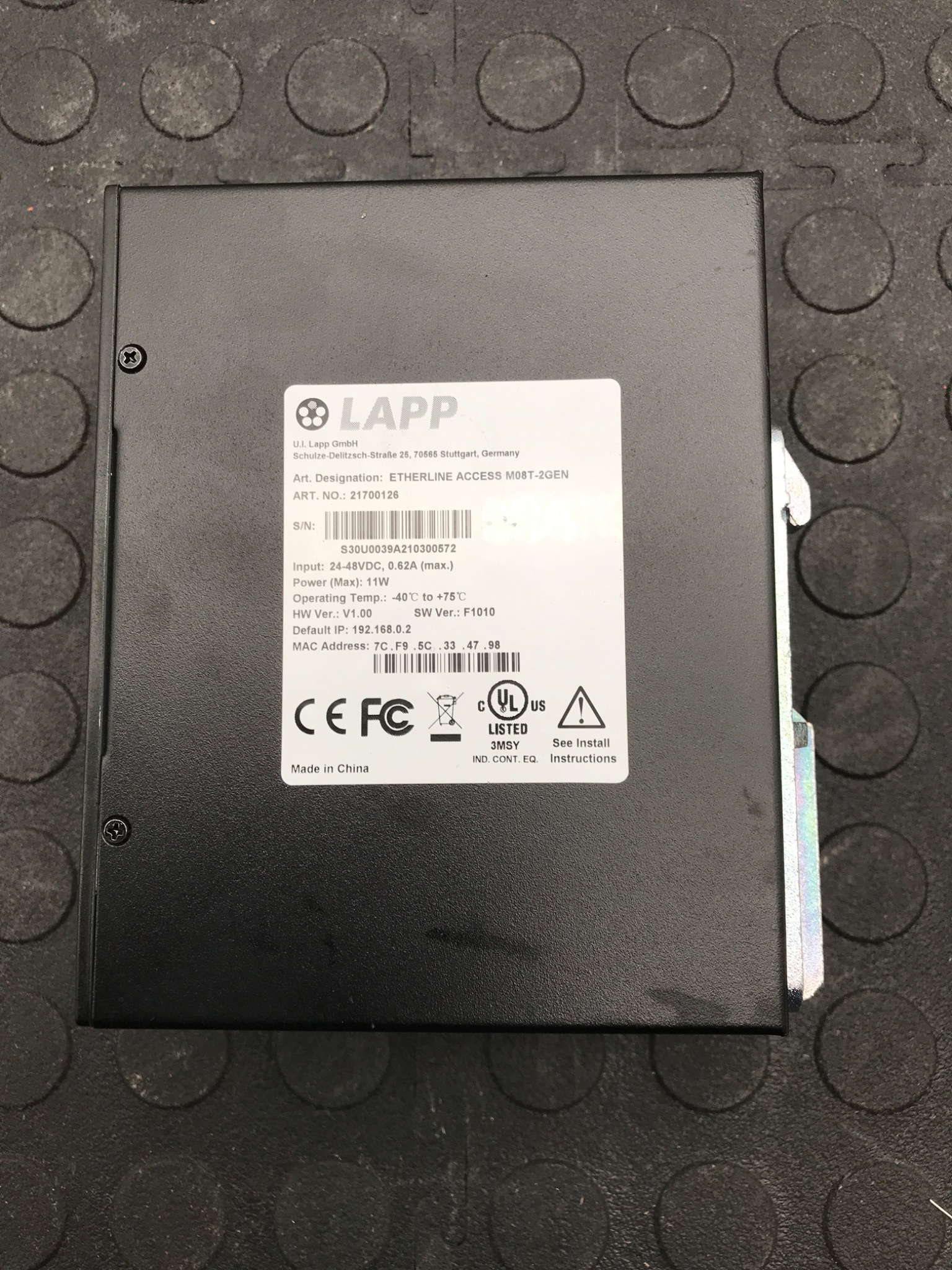 LAPP ETHERLINE ACCESS M08T‑2GEN 8‑Port Ethernet Switch USED 2