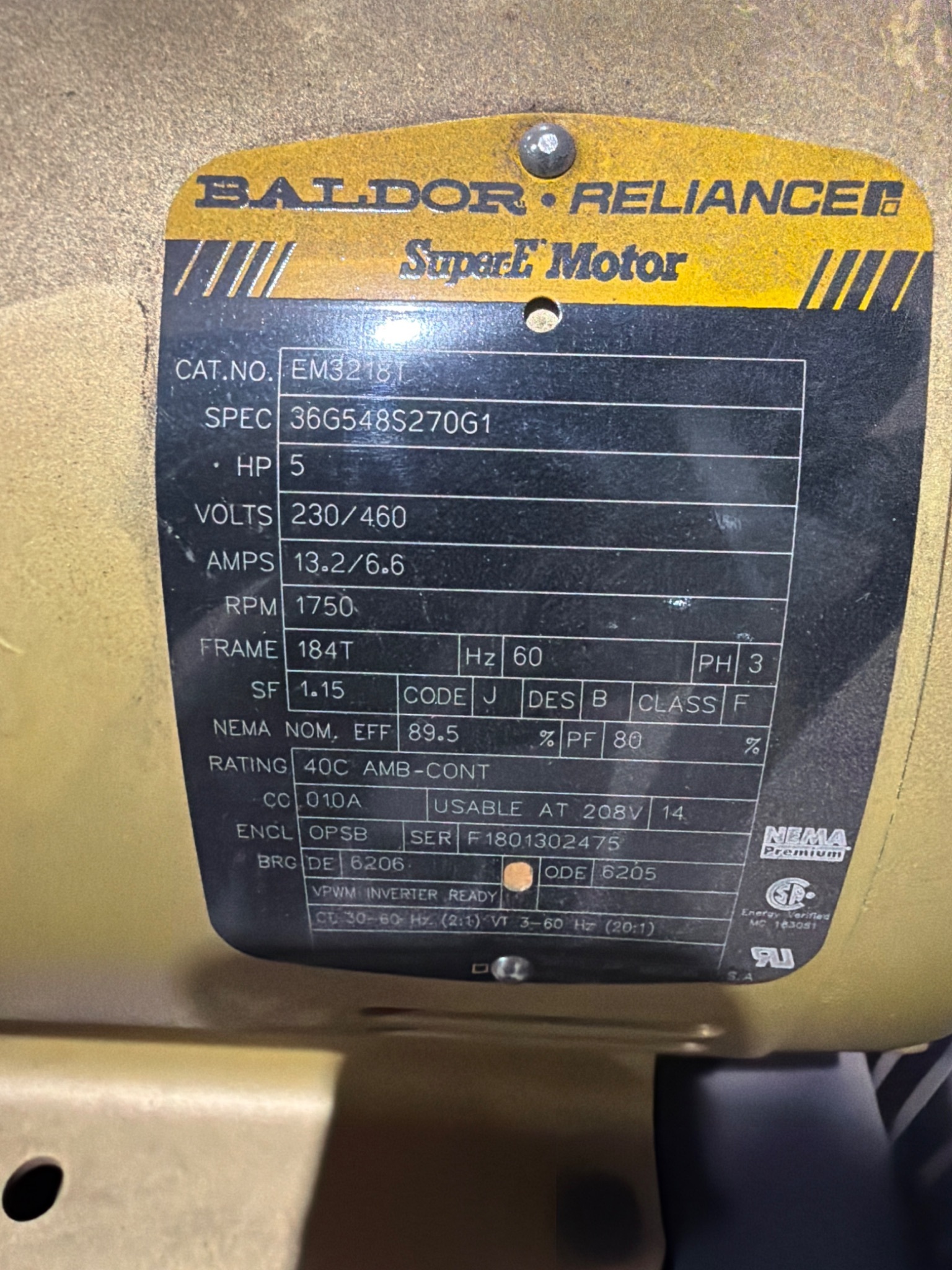 Quincy QR‑325 150919‑133 80 Gal. 5 HP Two‑Stage Air Compressor USED 7