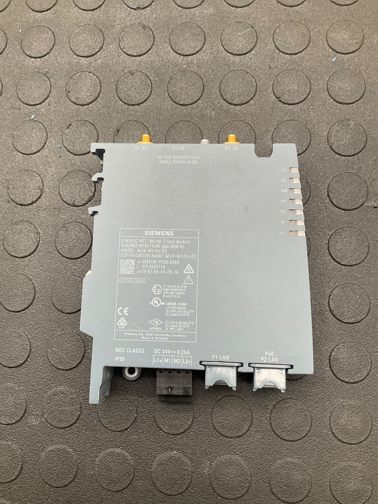 SIEMENS 6GK5734‑1FX00‑0AB0 SIMATIC NET IWLAN Client Module USED 1