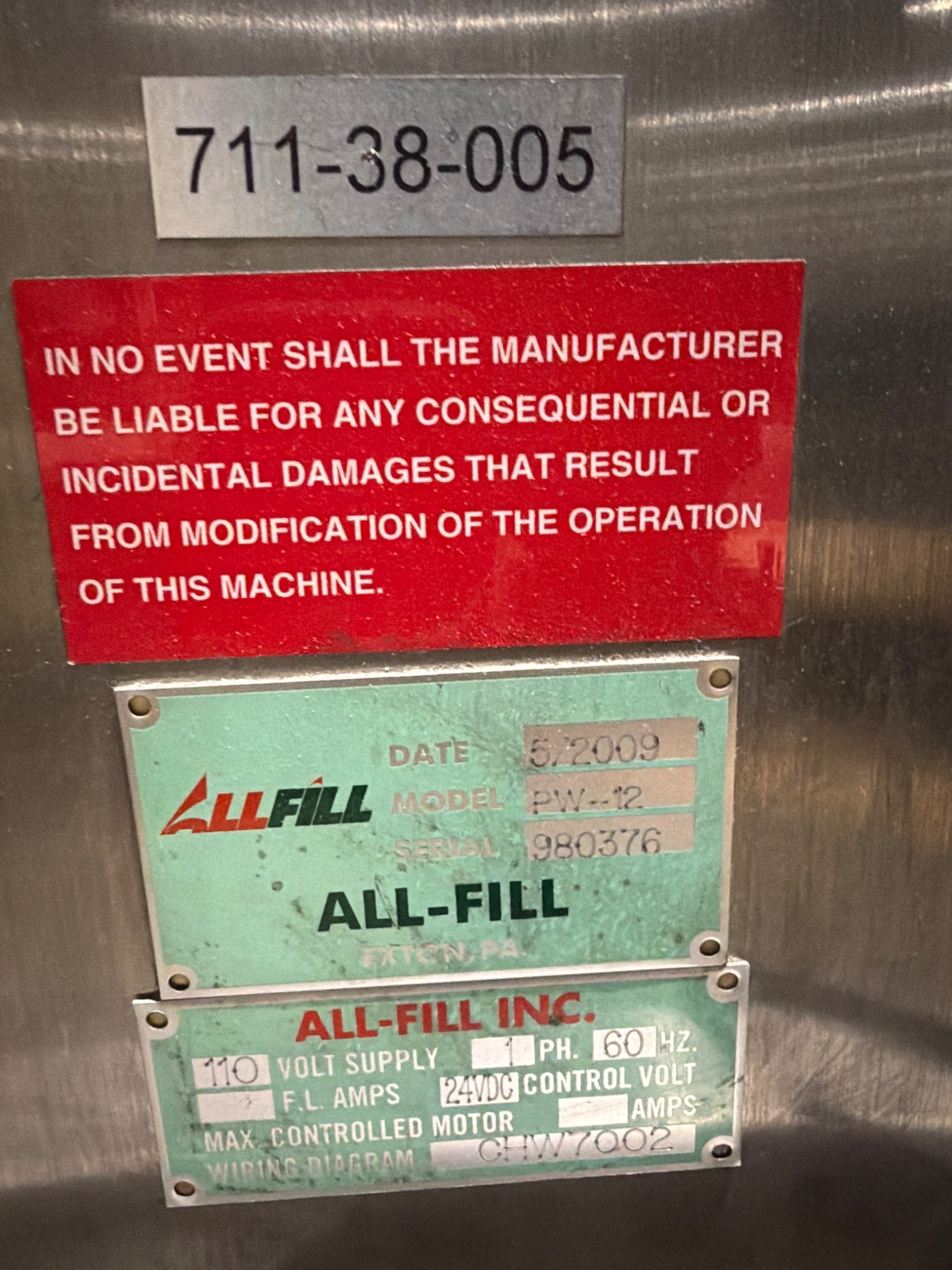 ALL‑FILL PW‑12 CHECKWEIGHER Powered Weigh Table USED 4
