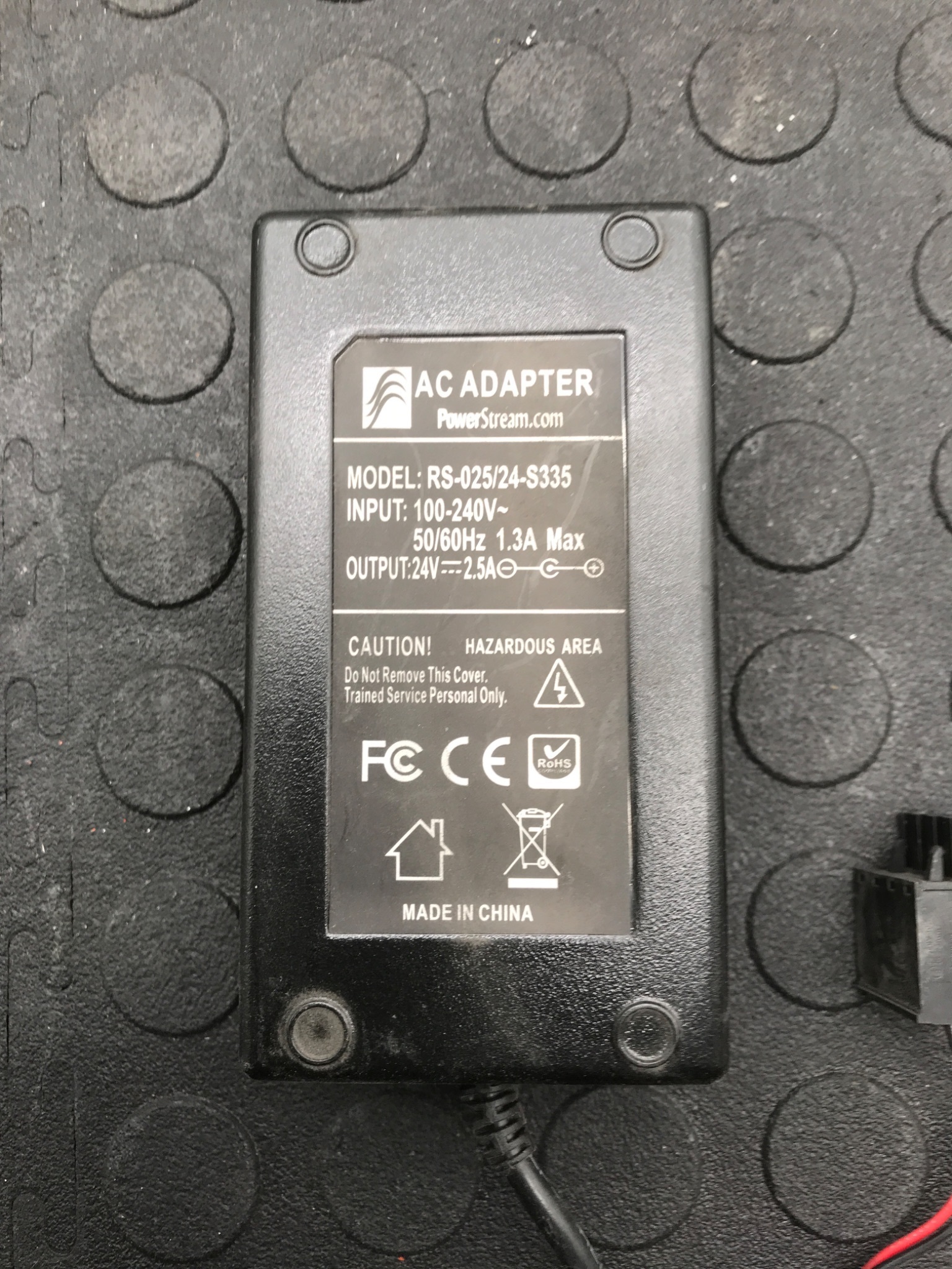 POWERSTREAM RS‑025/24‑S335 AC Adapter USED 3