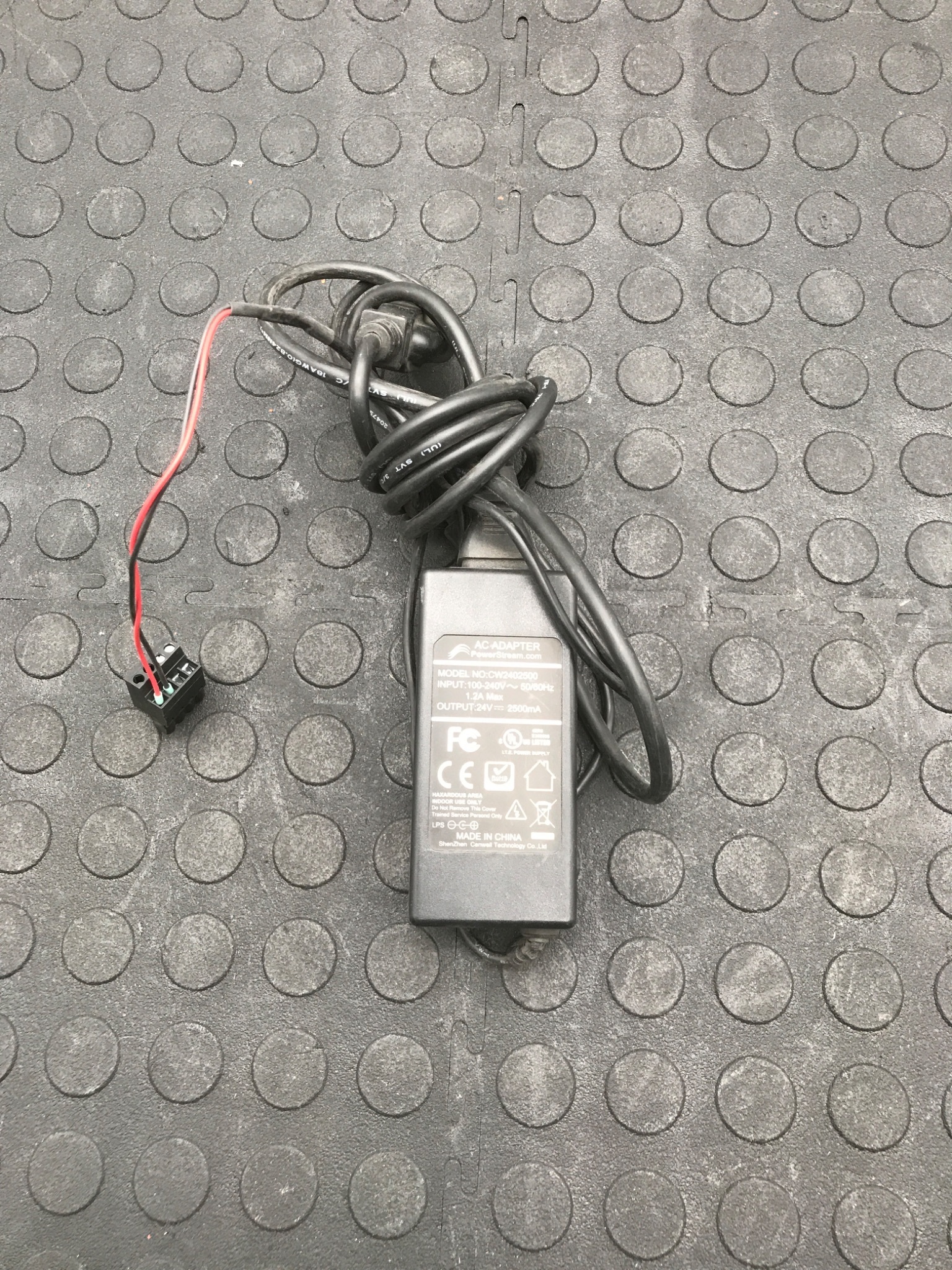 POWERSTREAM CW2402500 24V 2.5A AC Adapter Power Supply USED 1