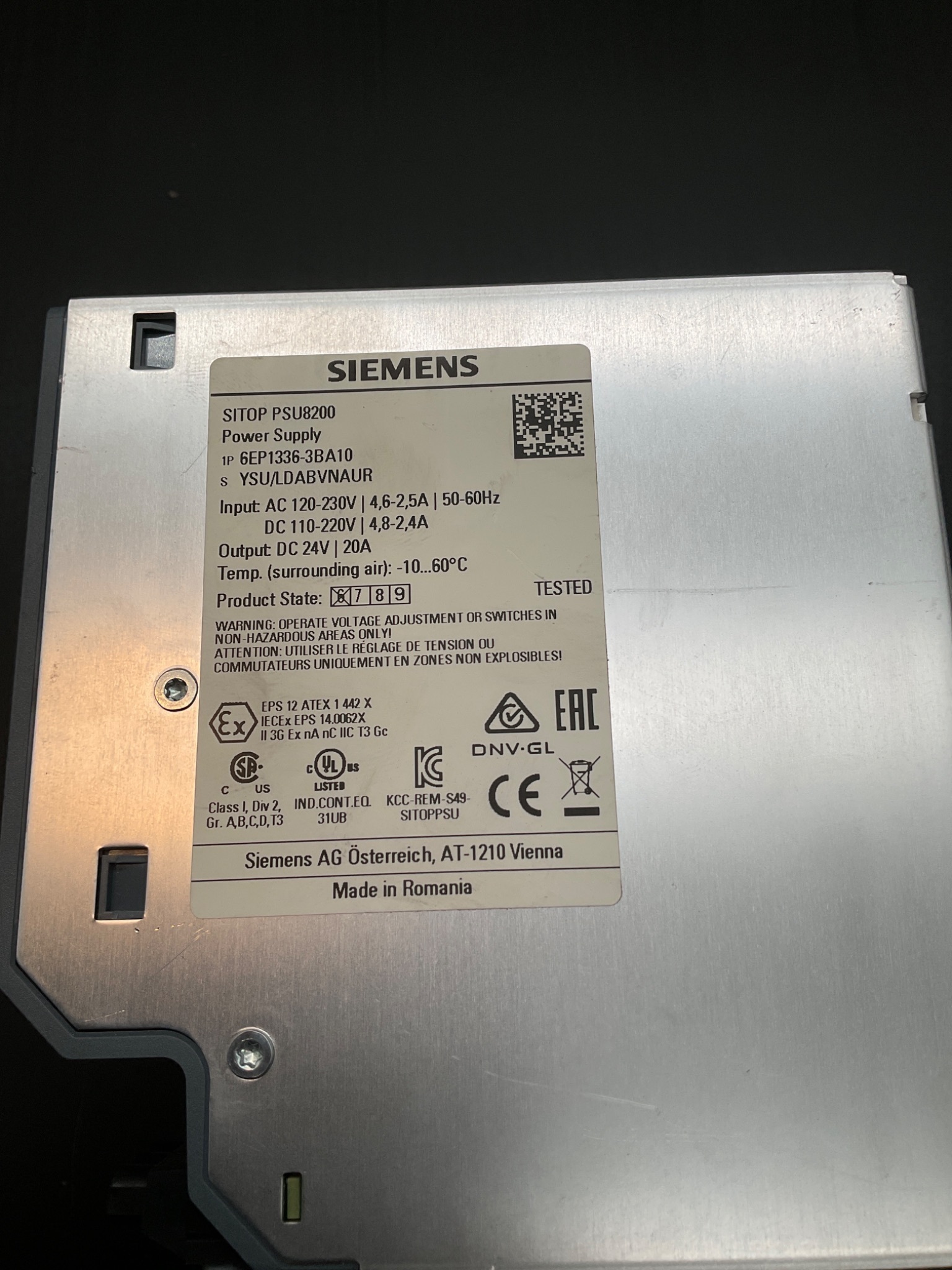 SIEMENS 6EP1336‑3BA10 SITOP PSU8200 Power Supply USED 4