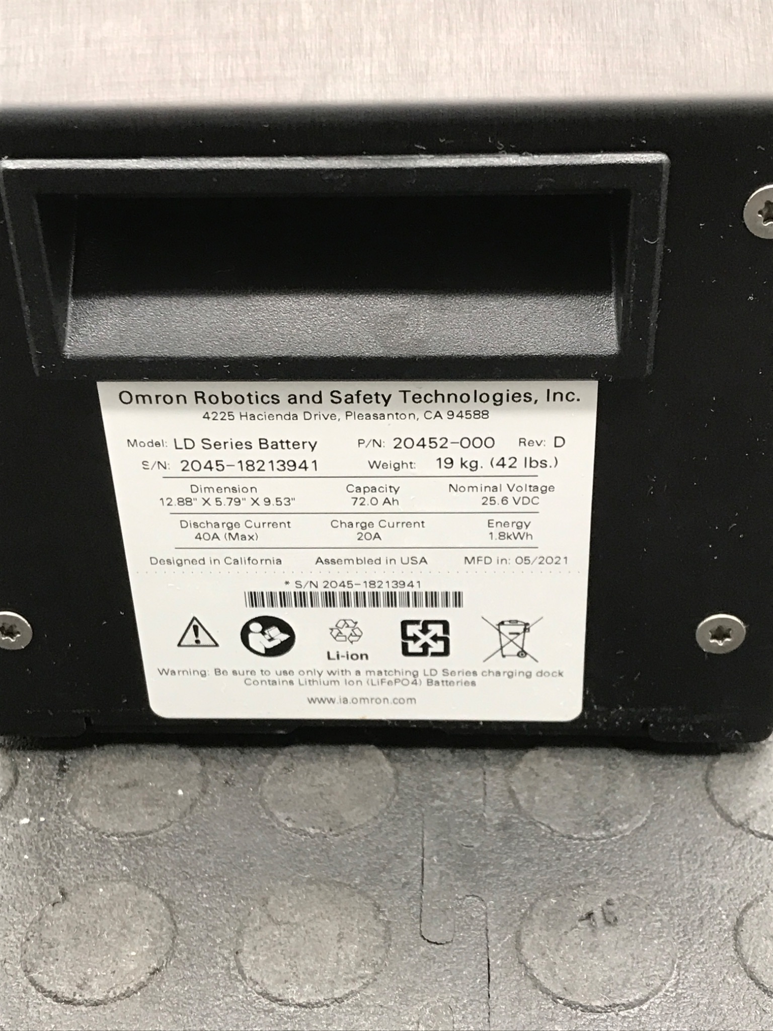 OMRON 20452‑000 LD-Series AMR Battery USED 1