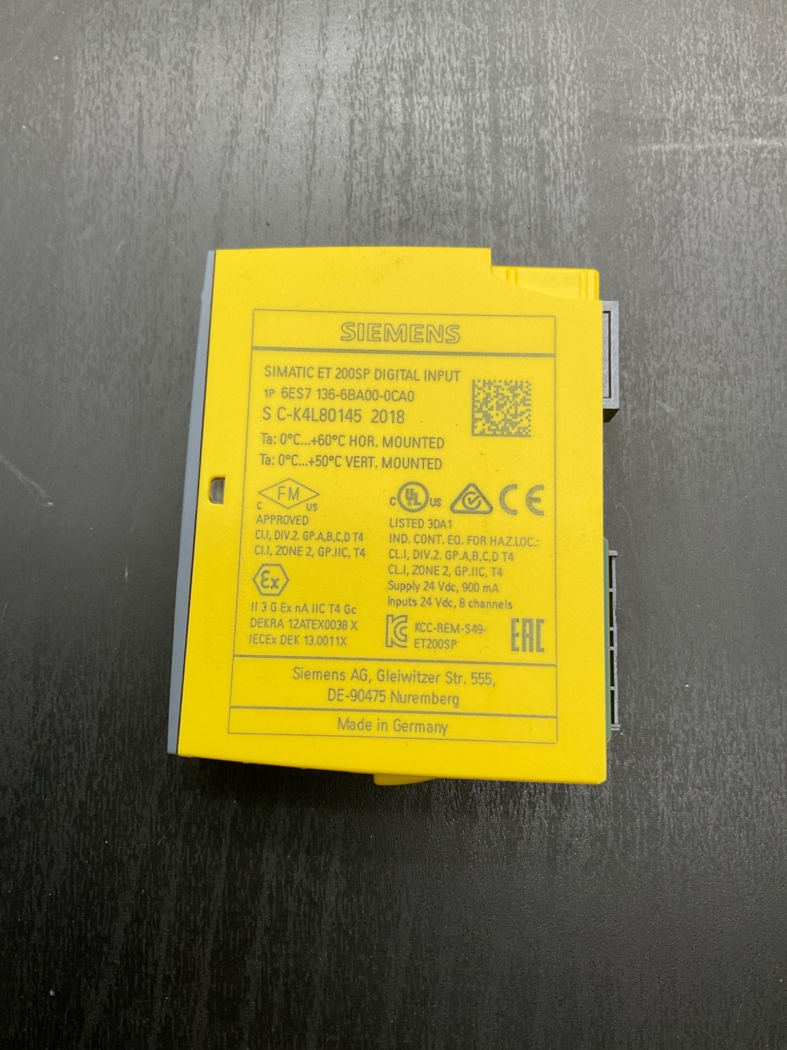 SIEMENS 6ES7136‑6BA00‑0CA0 ET 200SP F‑DI 8x24VDC Digital Input Module USED 2