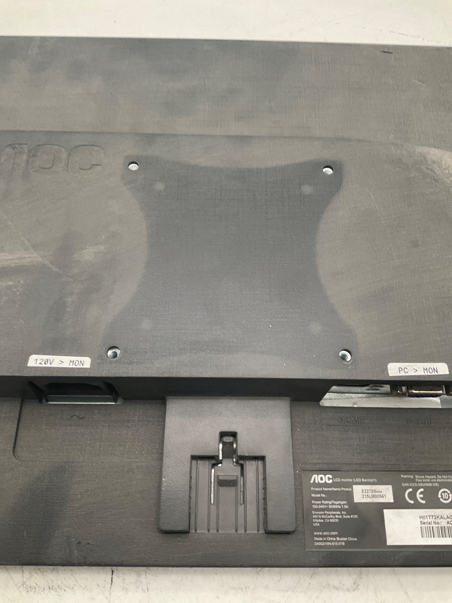 AOC E2270SWHN 21.5" LCD Monitor USED 2