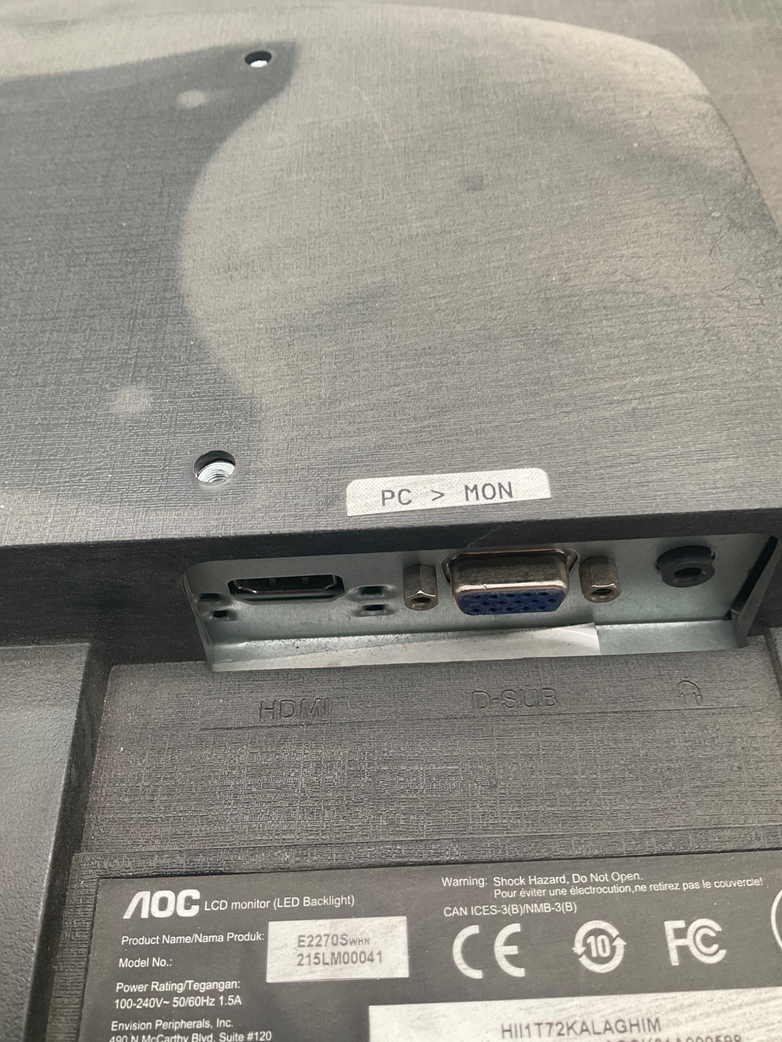 AOC E2270SWHN 21.5" LCD Monitor USED 4
