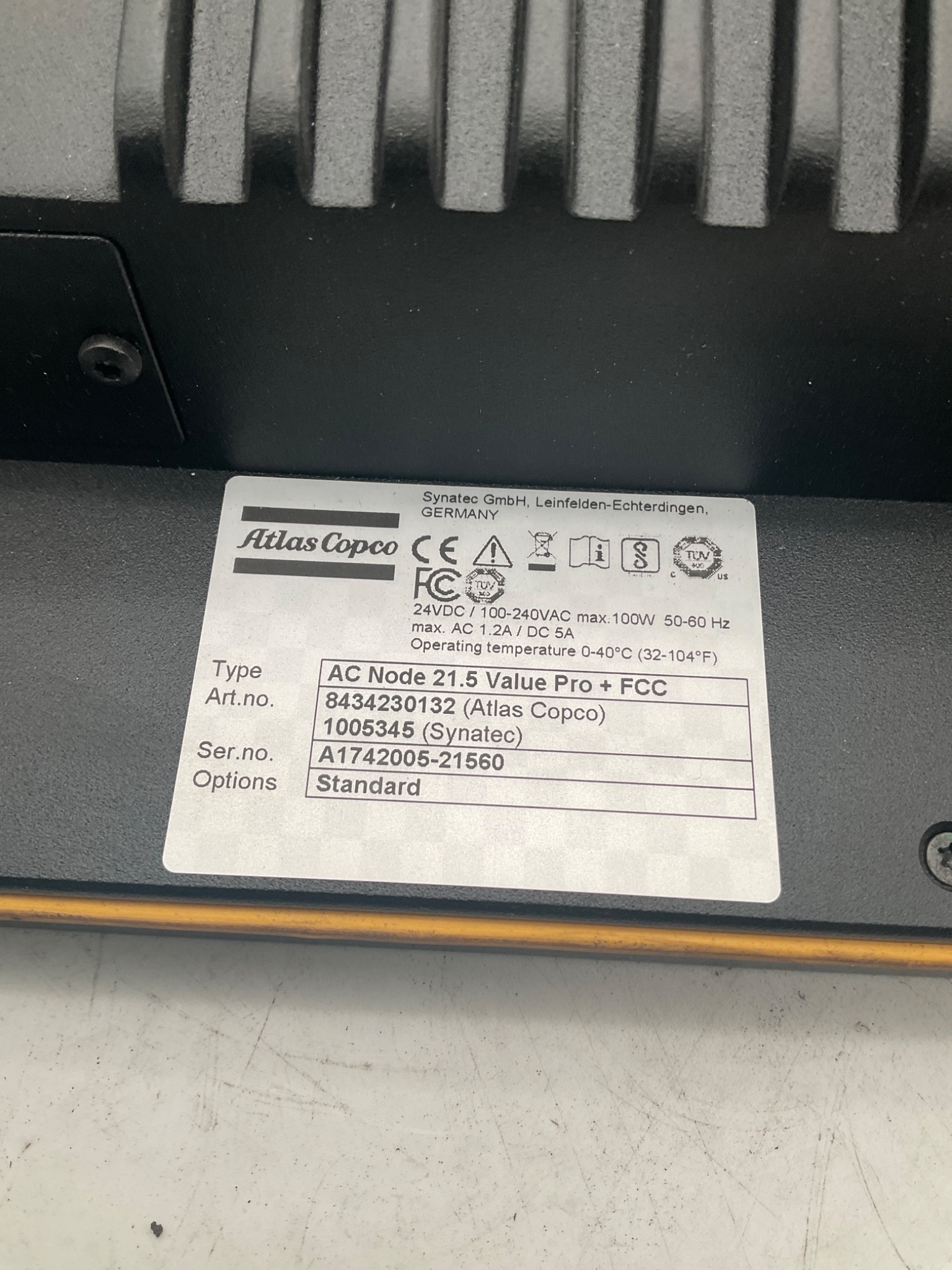 ATLAS COPCO AC Node 21.5" Value Pro + FCC Interface Panel USED 3