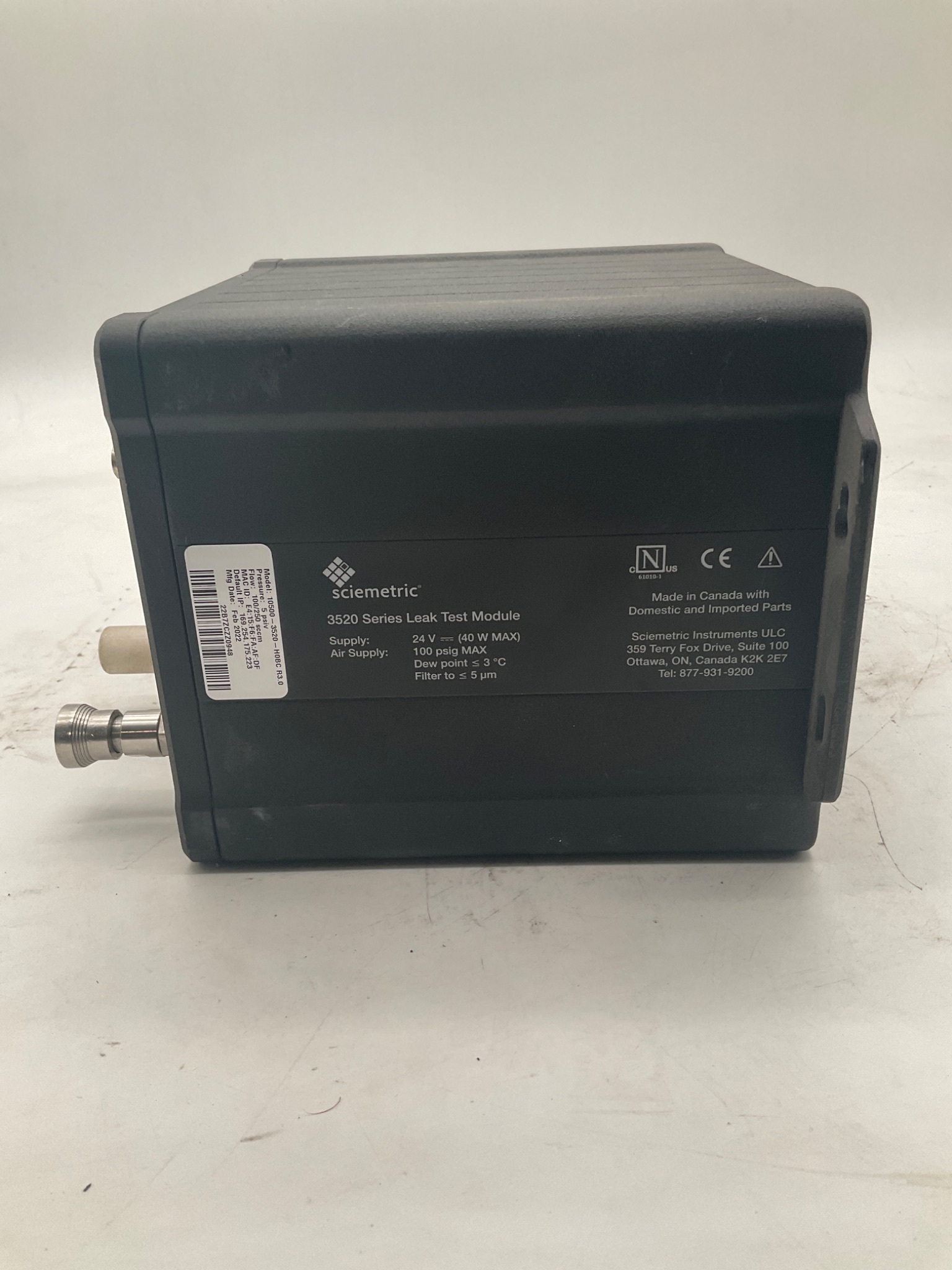 SCIEMETRIC 10500‑3520‑H0BC R3.0 Series Leak Test Module USED 1