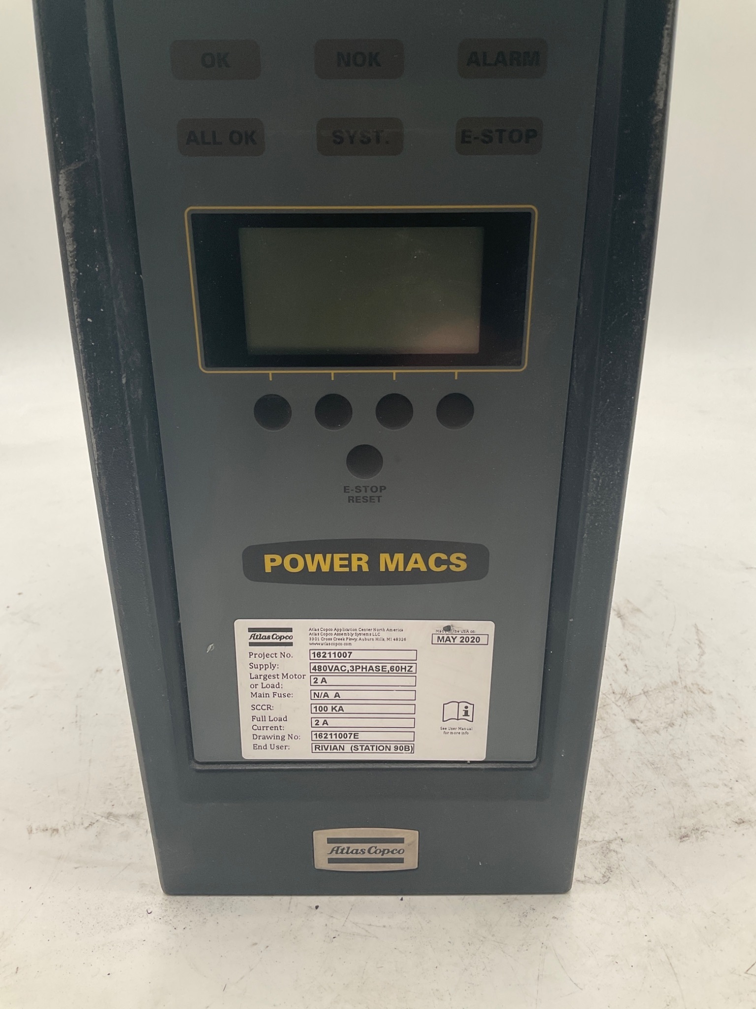ATLAS COPCO POWER MACS 4000 Nutrunner Controller USED 0