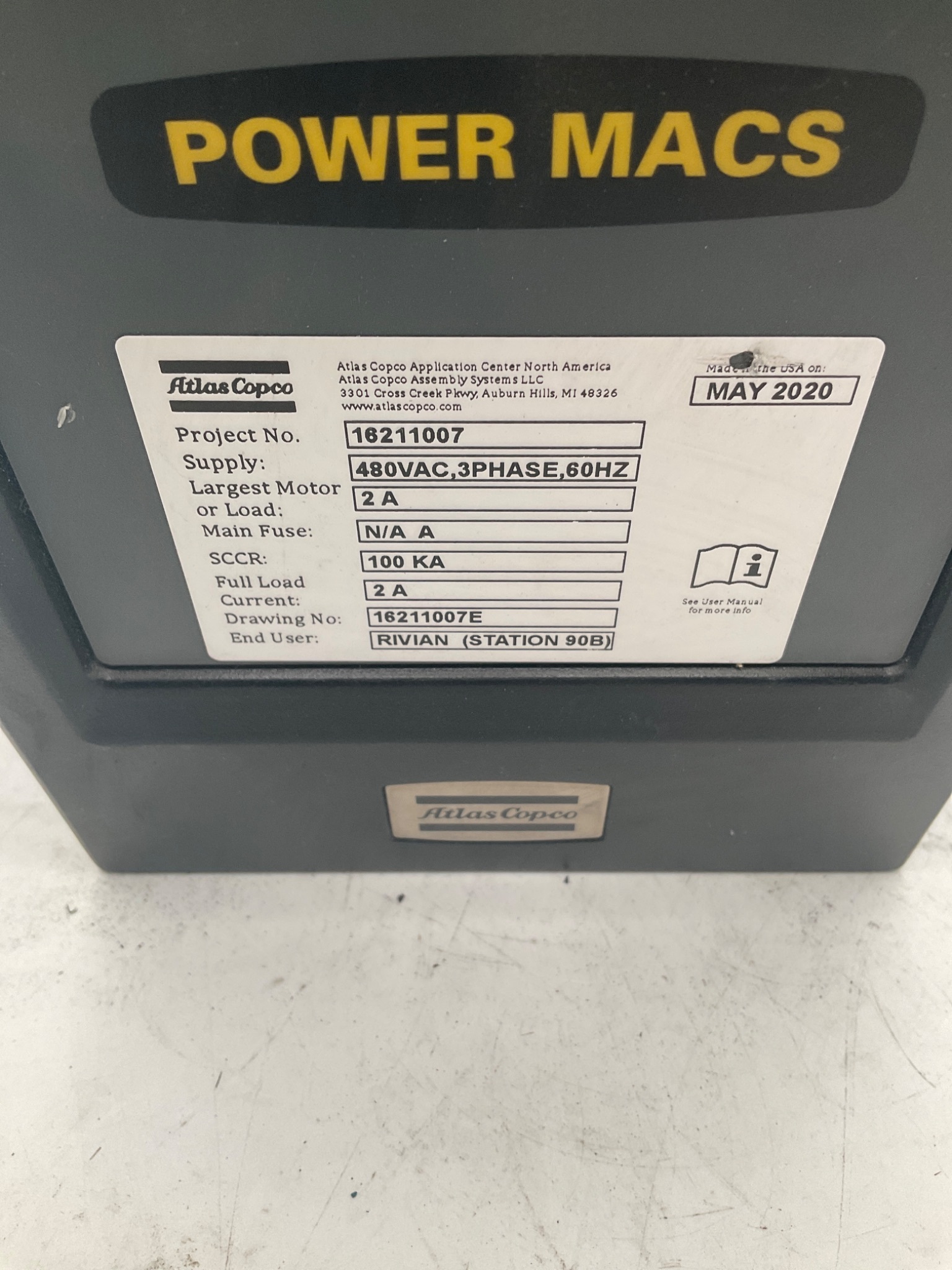 ATLAS COPCO POWER MACS 4000 Nutrunner Controller USED 1