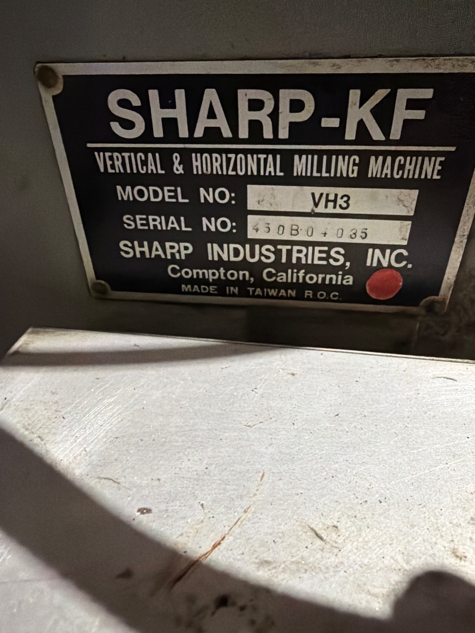 SHARP VH-3 VERTICAL & HORIZONTAL MILLS USED 4